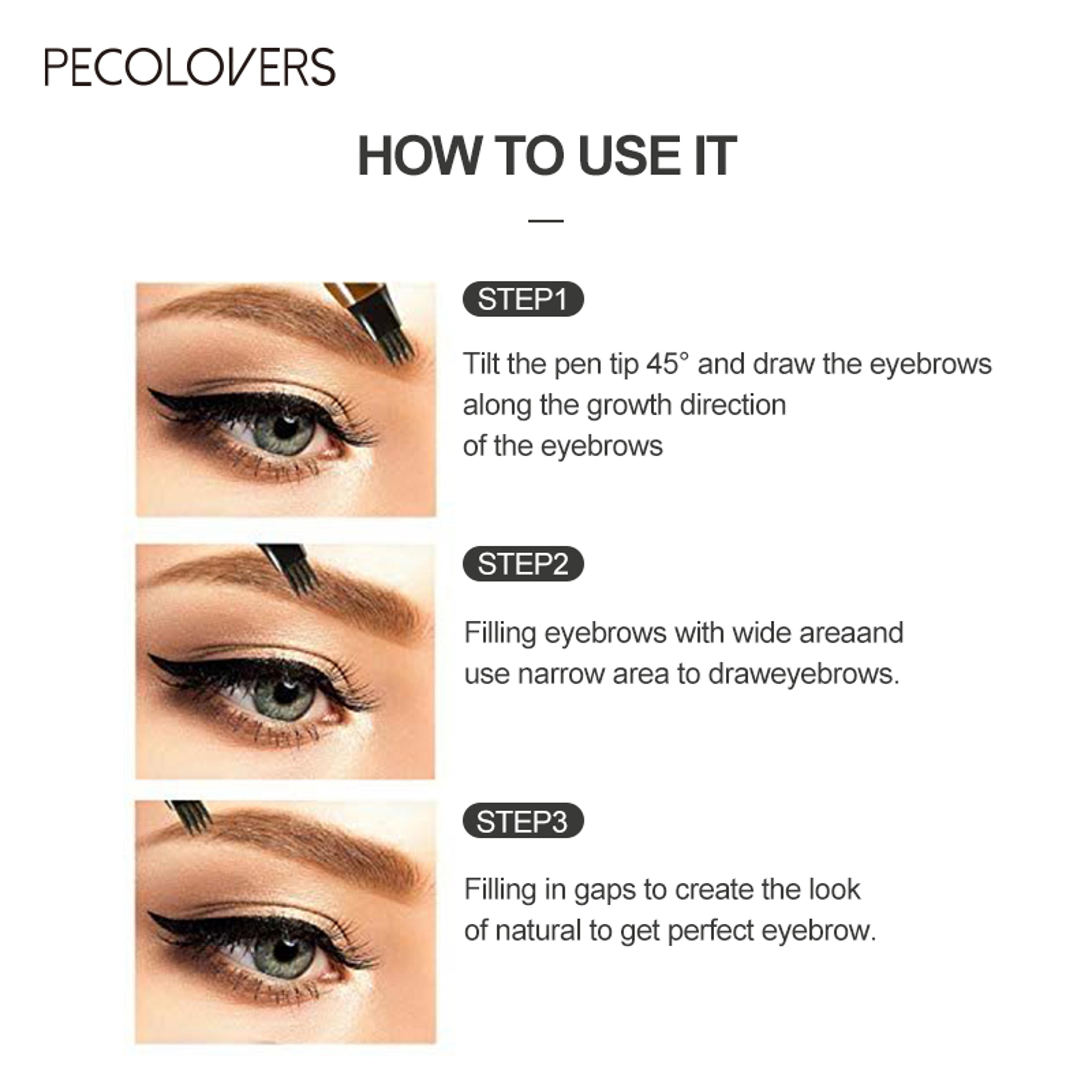 Waterproof 4Tip Eyebrow Pen  LongLasting Natural HairLike Brow Pencil 3