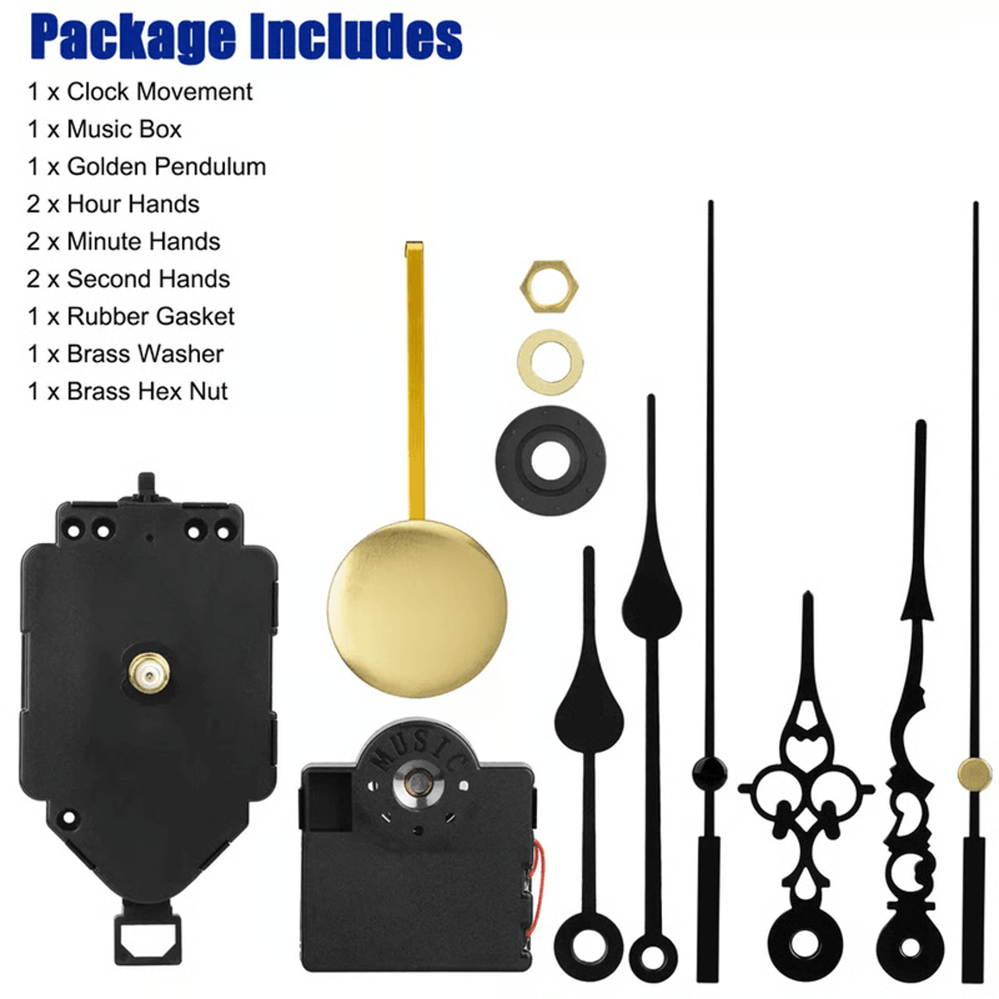 Quartz Clock Mechanism Replacement Kit With Chime Music Box For DIY Repair 0