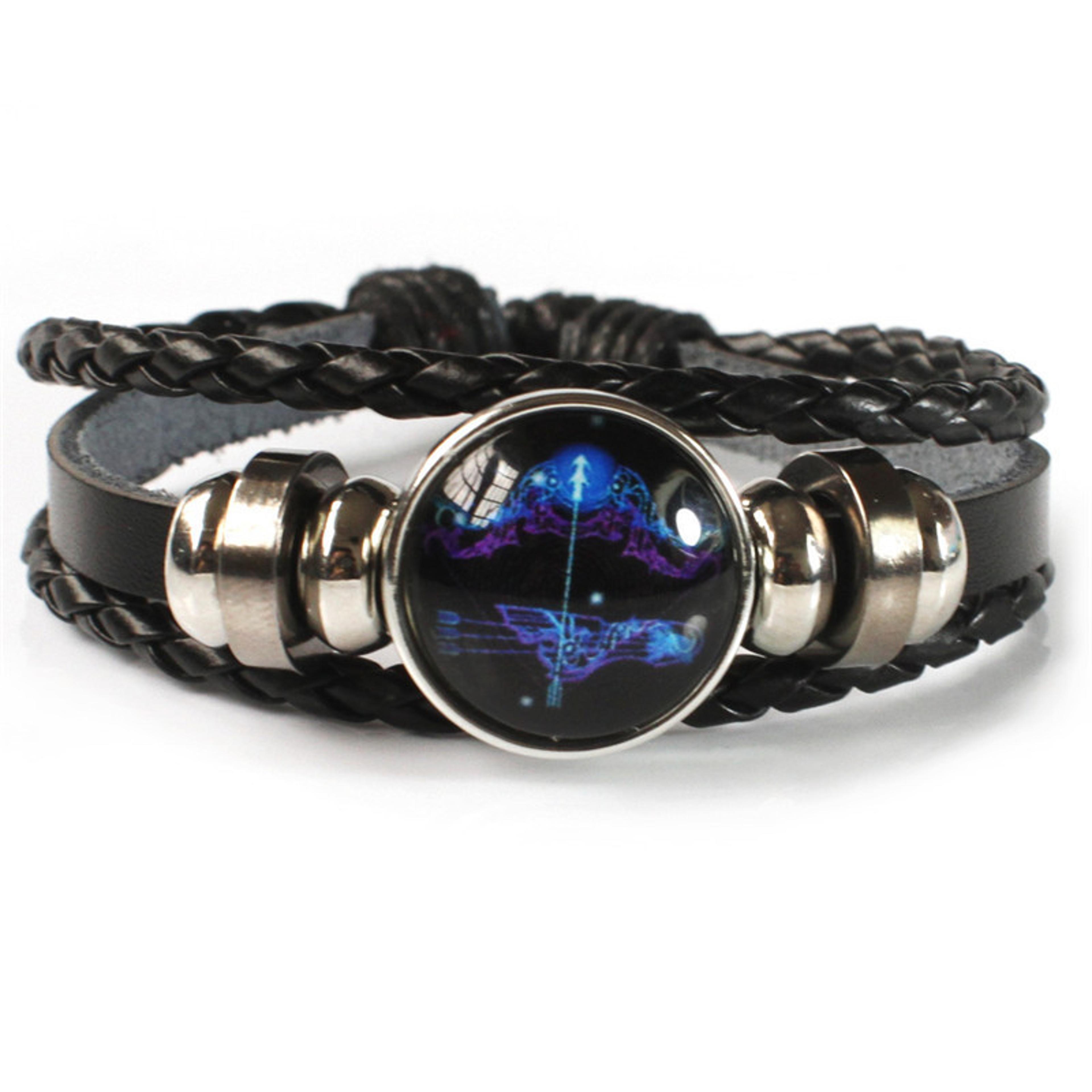 Zodiac Sign Glow Leather Bracelet Personalized Astrology Gift For Daily Style 9