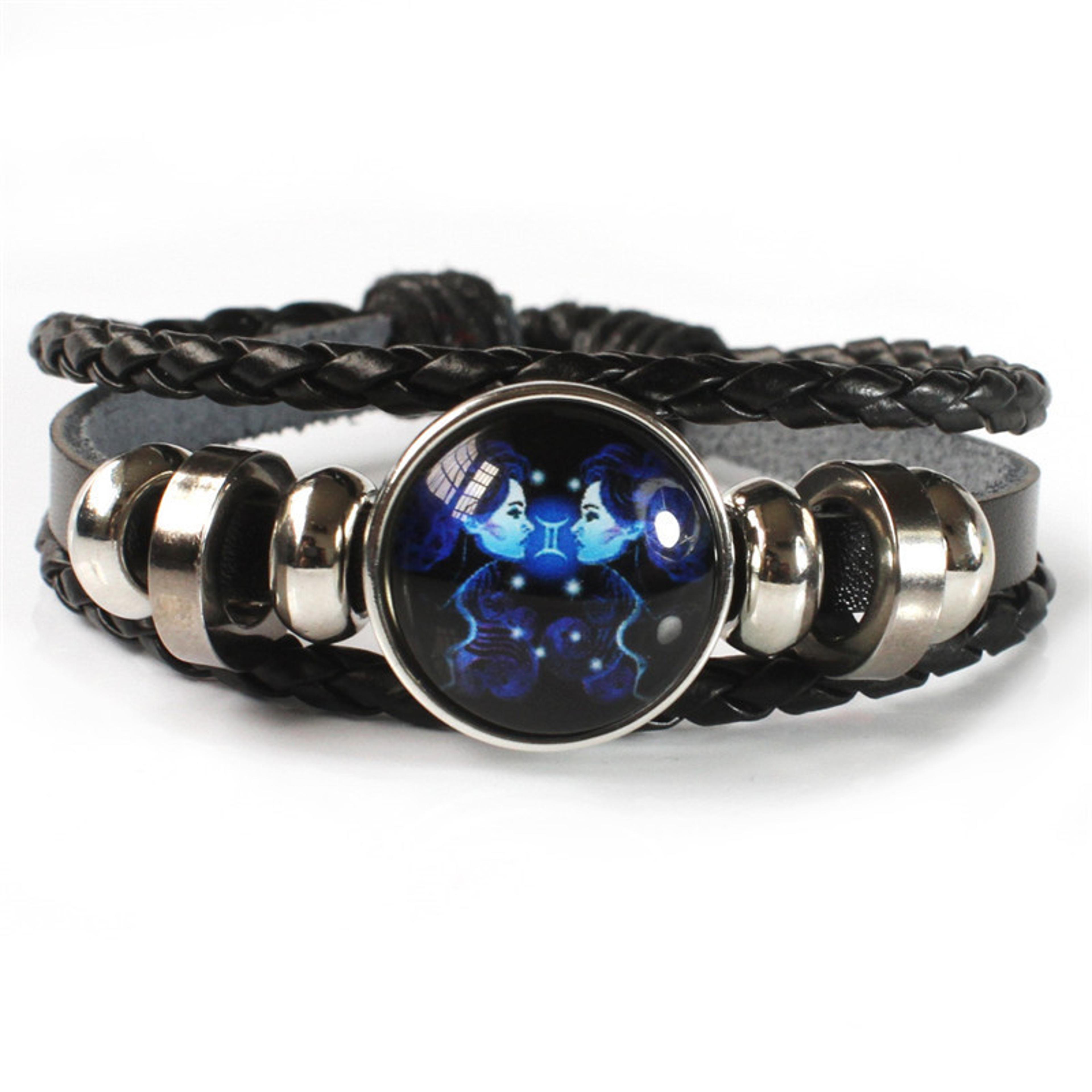 Zodiac Sign Glow Leather Bracelet Personalized Astrology Gift For Daily Style 11