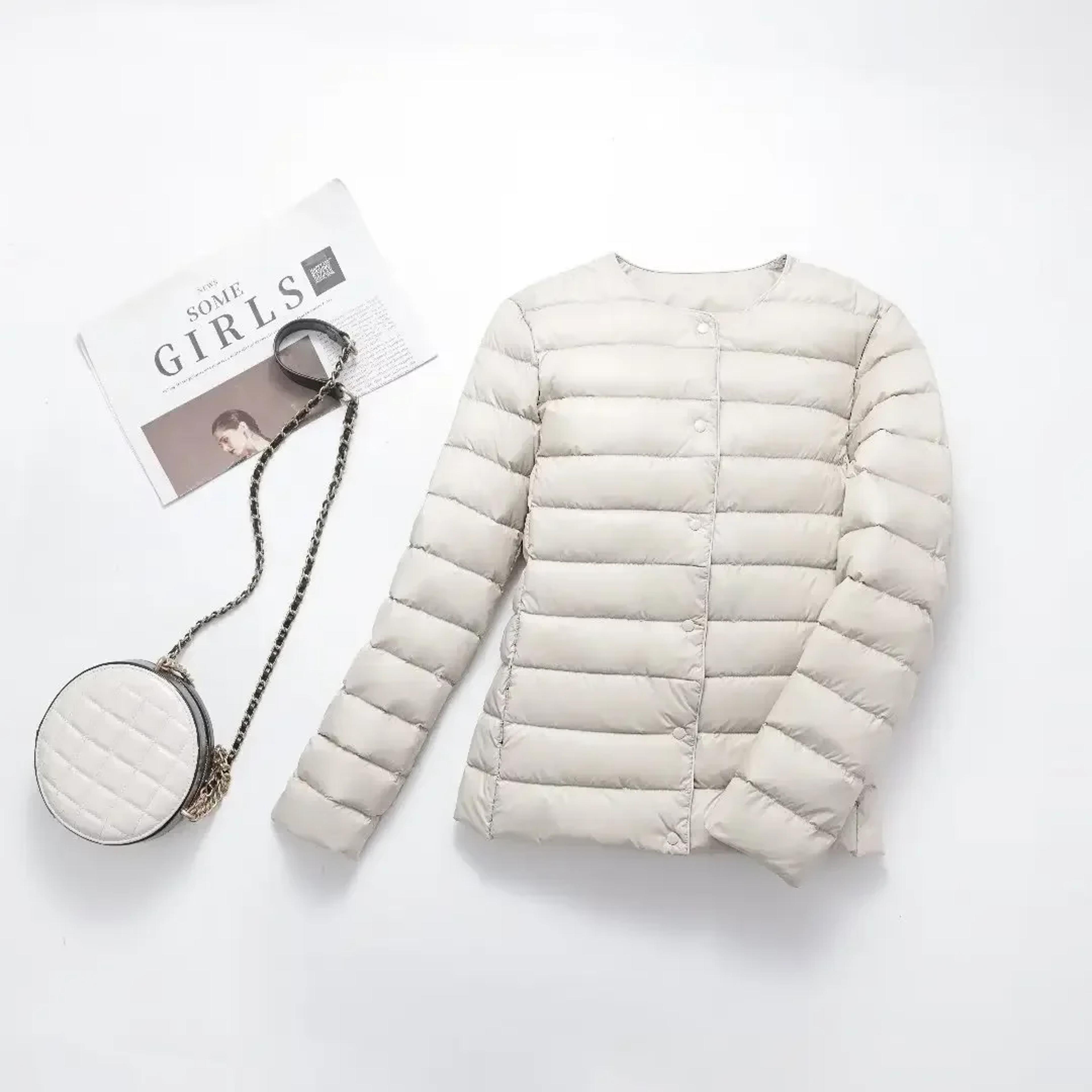 Ultra Lightweight Puffer Jacket For Women Slim Fit Packable White Duck Down Coat 16