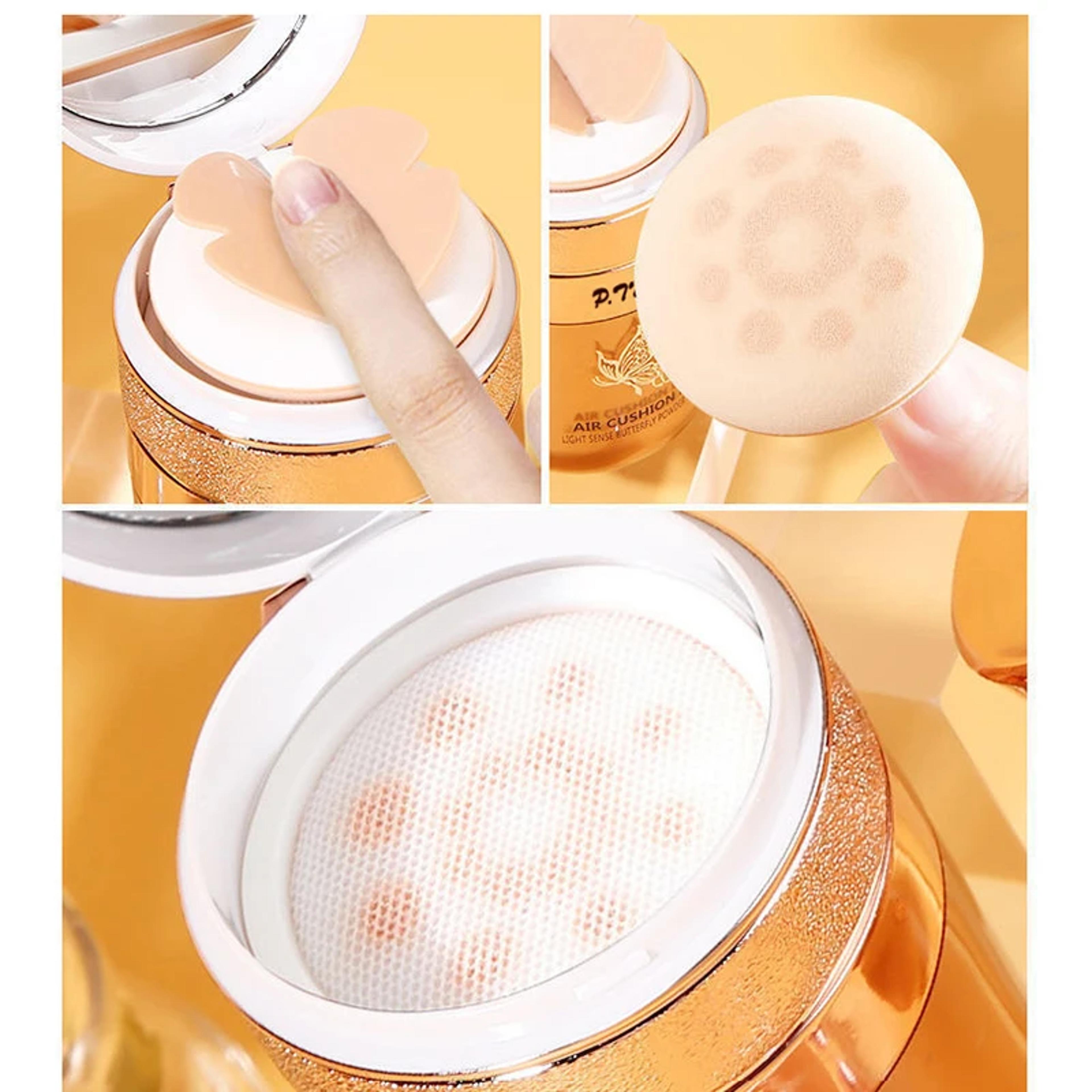 Air Cushion BB Cream With Butterfly Powder Puff Moisturizing Foundation For Whitening  Oil Control 3