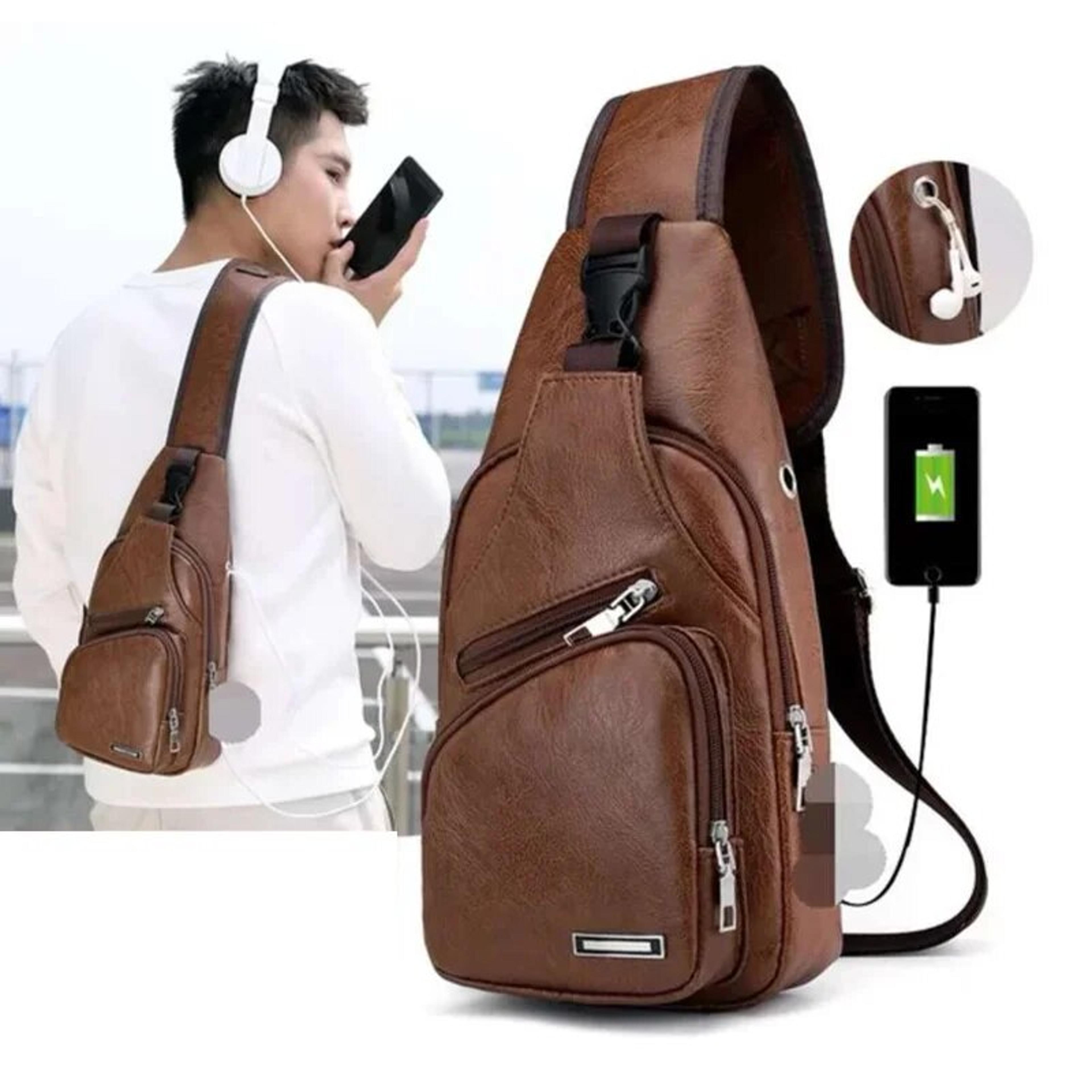 USB Charging Chest Bag for Men