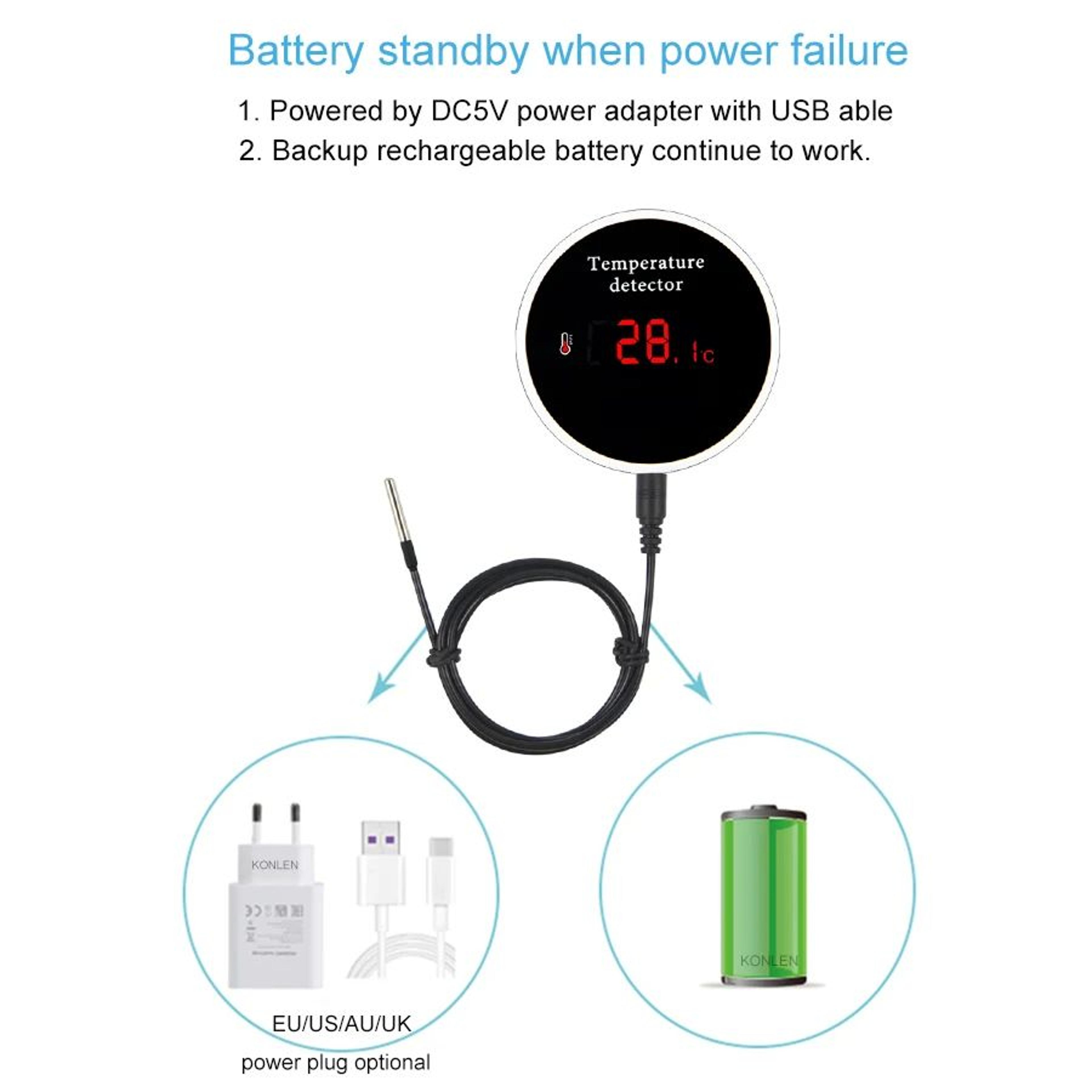 Tuya WiFi Temperature Sensor Waterproof Probe Smart Life Thermometer For Home Pool Freezer Remote M 4
