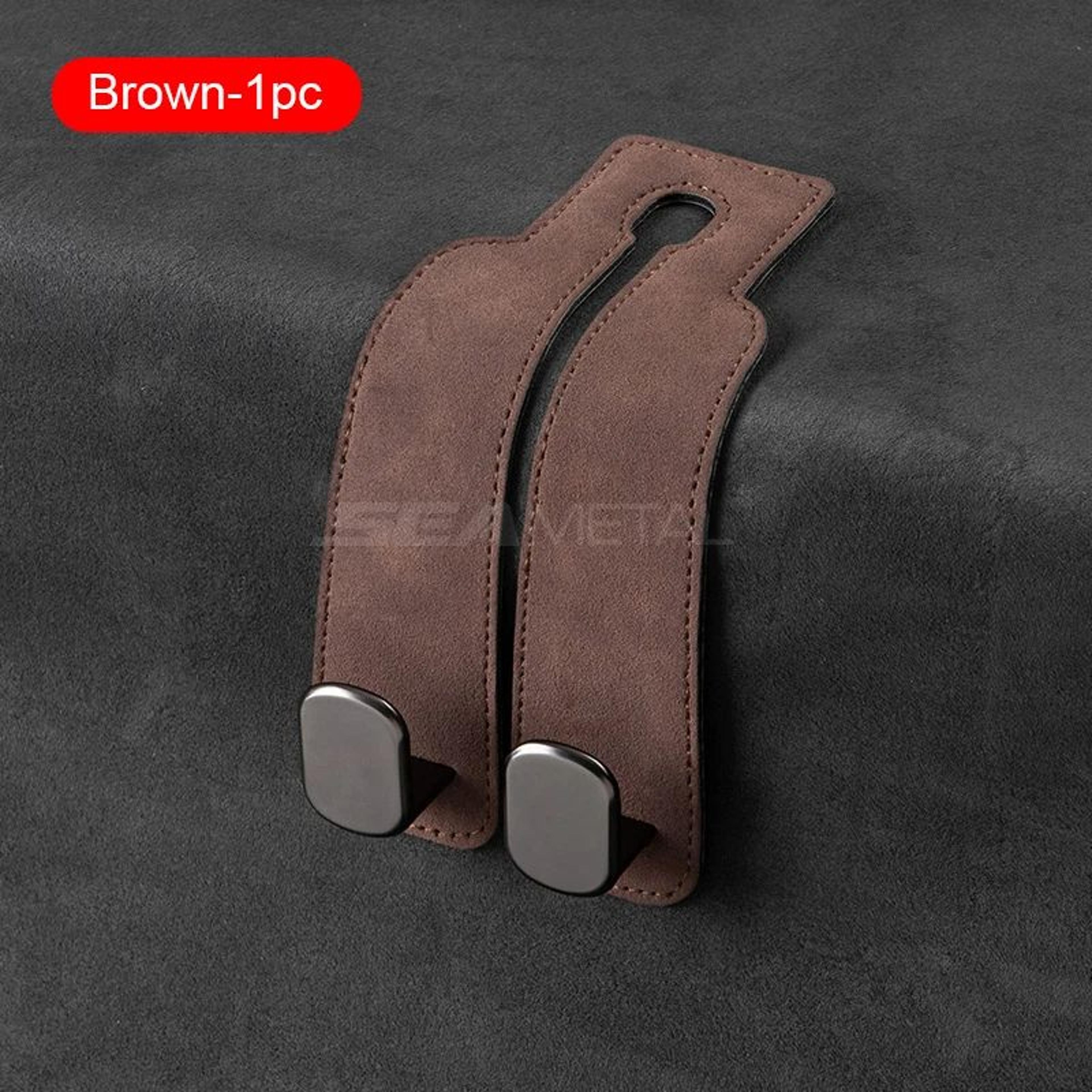 Car Headrest Hook Premium Suede Dual Hanger Alloy Hook For Rear Seat Bag Purse Storage Organizer Un 7
