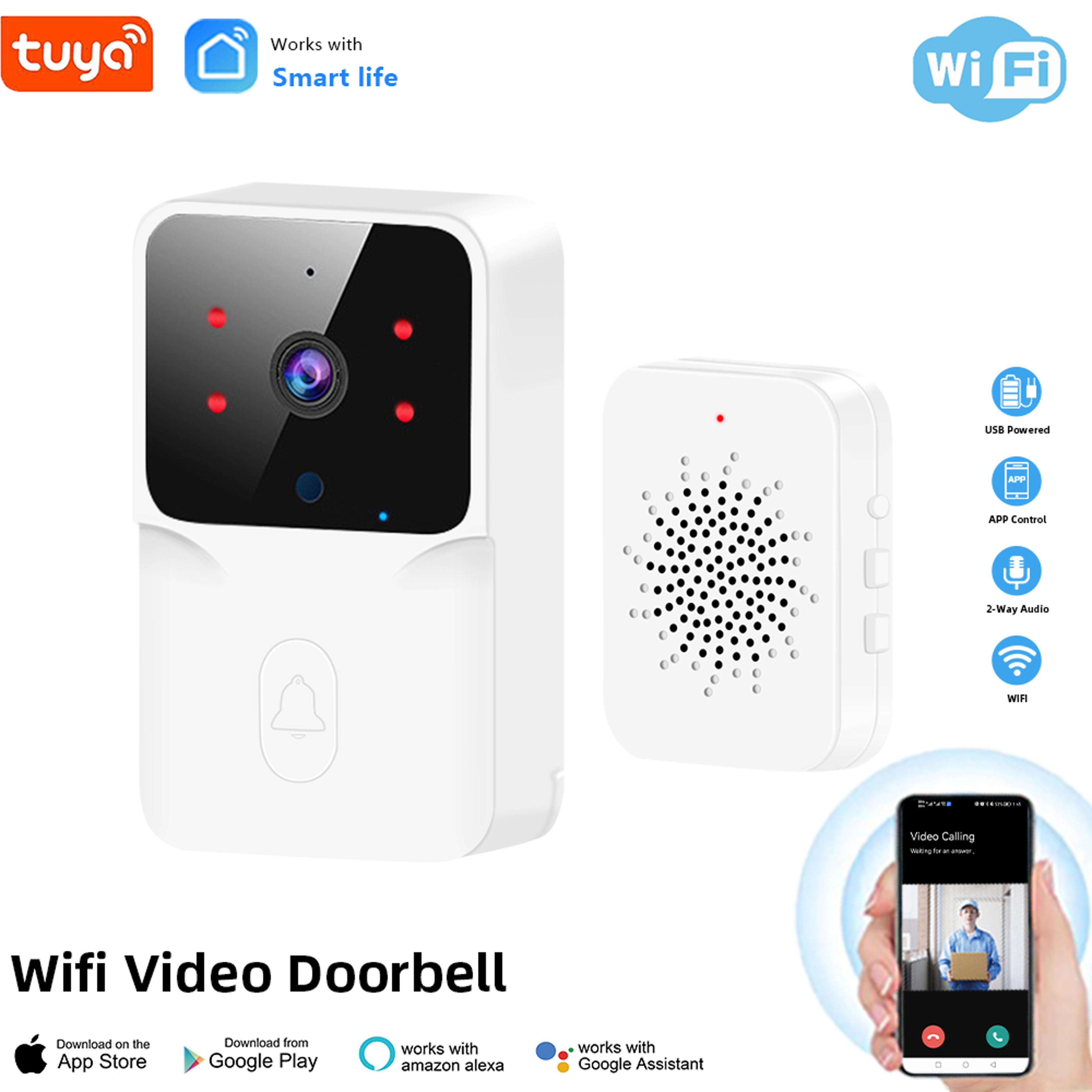 Smart WiFi Video Doorbell Wireless HD Camera With IR Night Vision  Alarm Security Home Intercom Sys 2