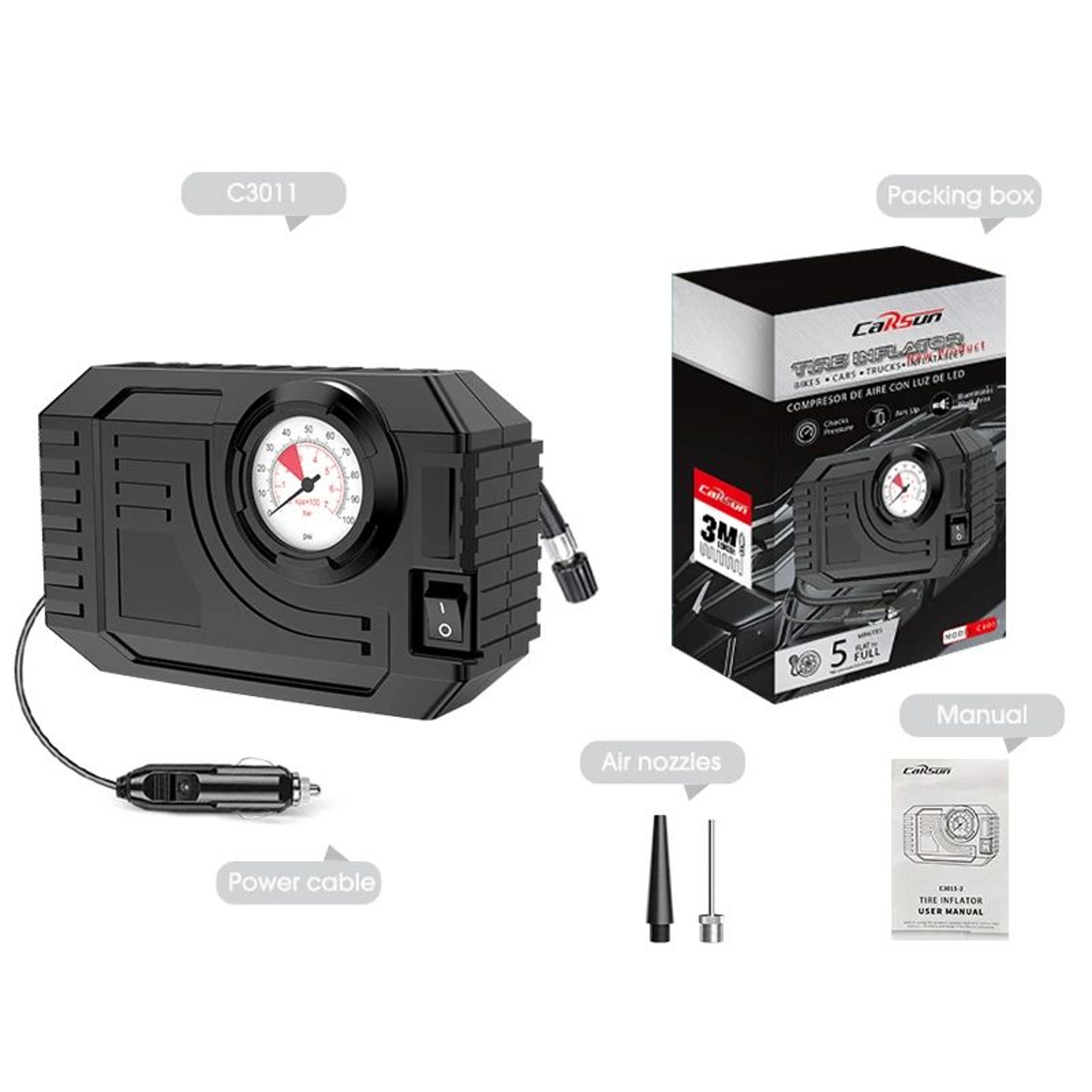 Mini Air Pump Tire Inflator  Electric Portable Air Compressor For Car Motorcycle  Bicycle Compact   6