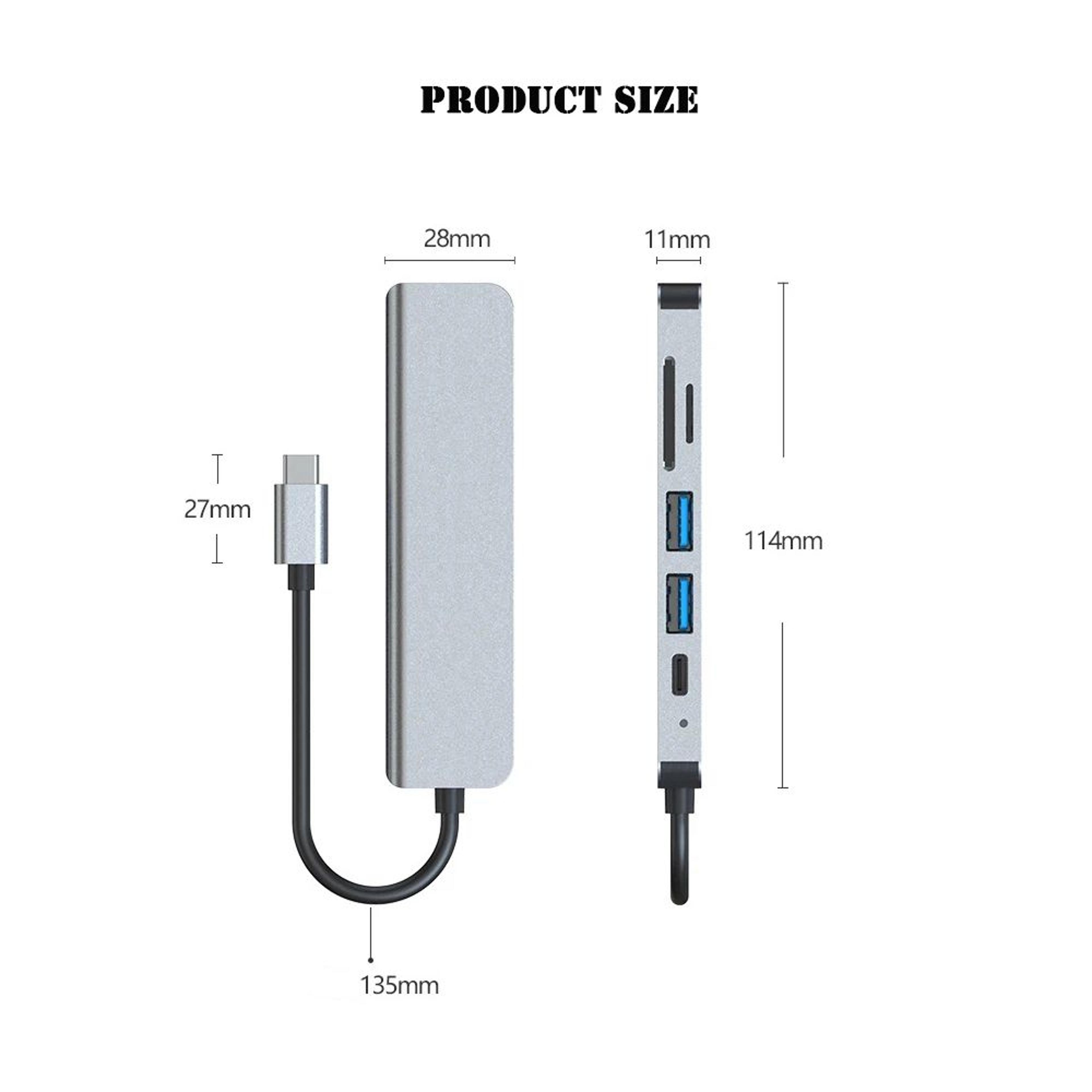 6in1 USB C Hub With 4K HDMI 87W PD Charging USB 30 Ports  TypeC Dock For MacBook Pro Nintendo Switc 5