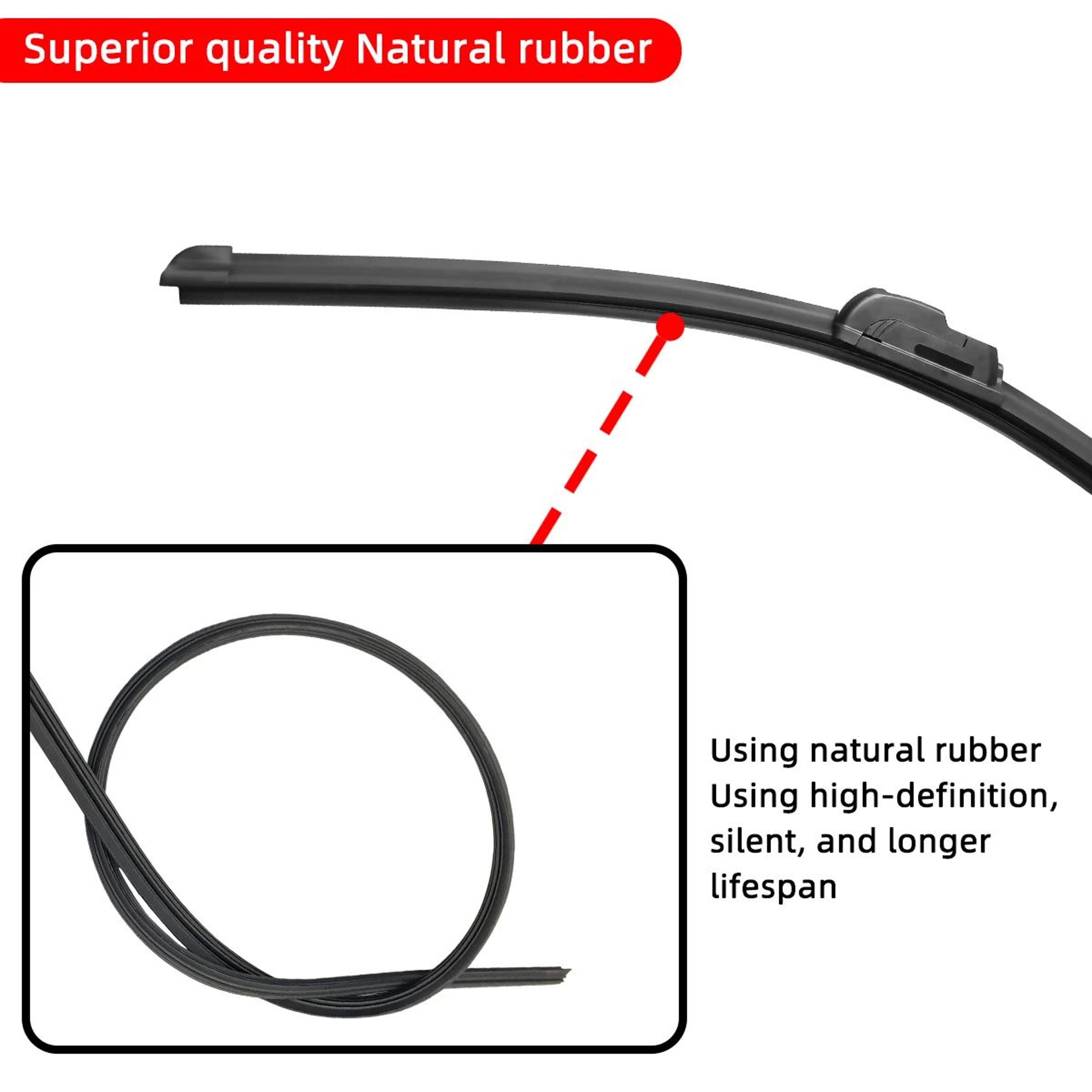 Universal Car Windshield Wiper Blades Hook Compatible Frameless Bracketless Soft Rubber Wiper For S 3