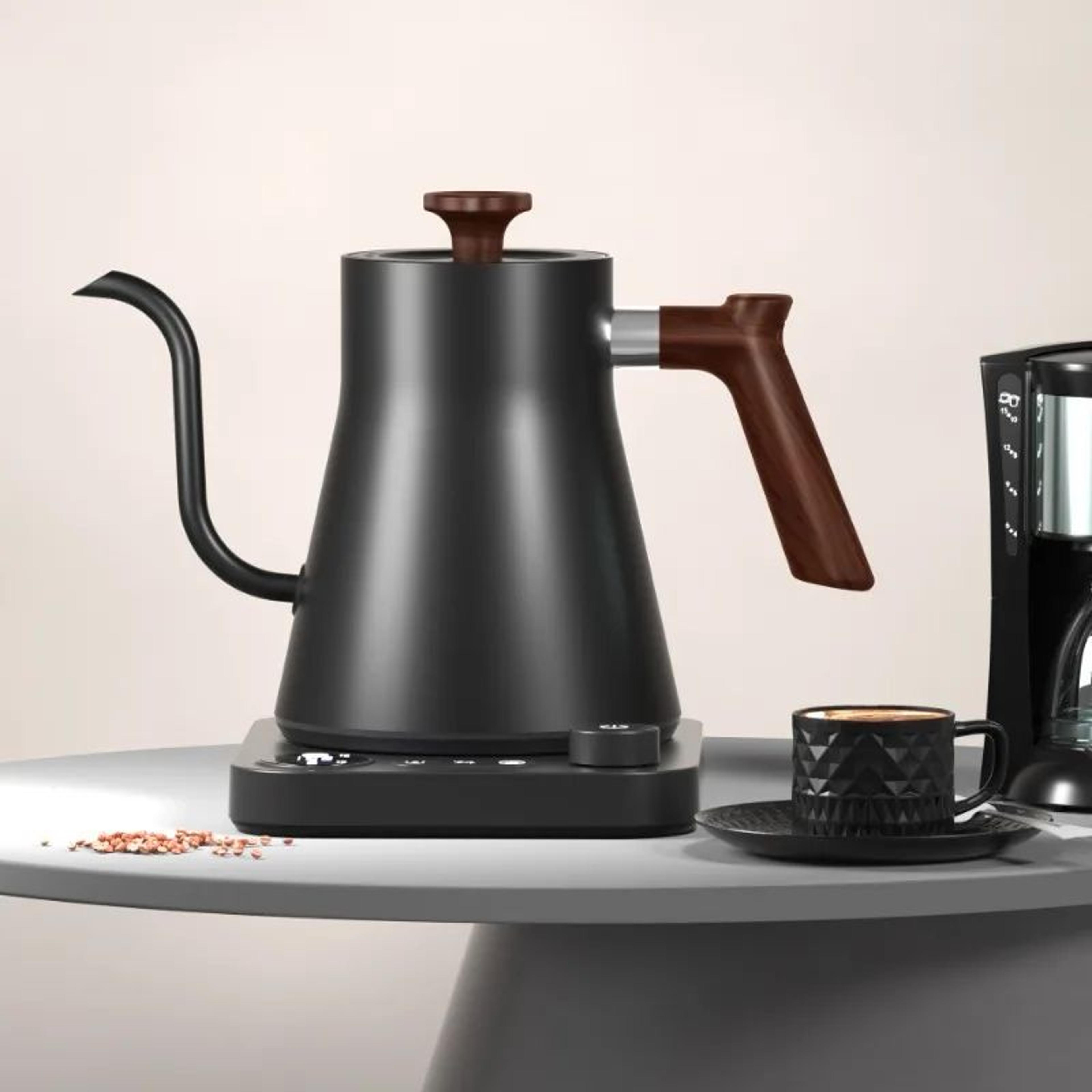 smart constant temp gooseneck electric kettle, hand brew coffee, milk powder & tea pot with timers