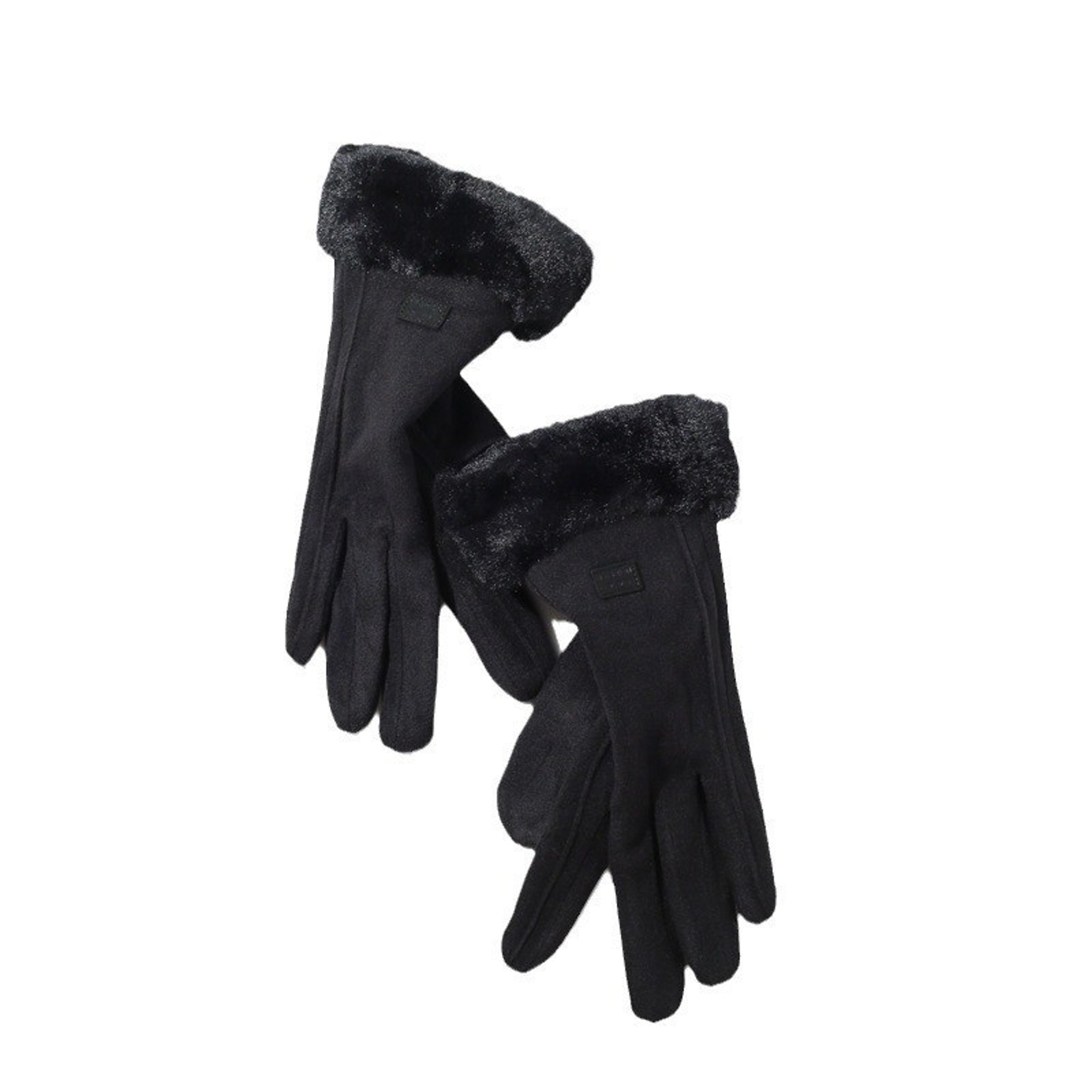 Fashionable Womens Winter Gloves Thick Plush Suede Mittens For Touchscreen Driving  Outdoor Sports 6