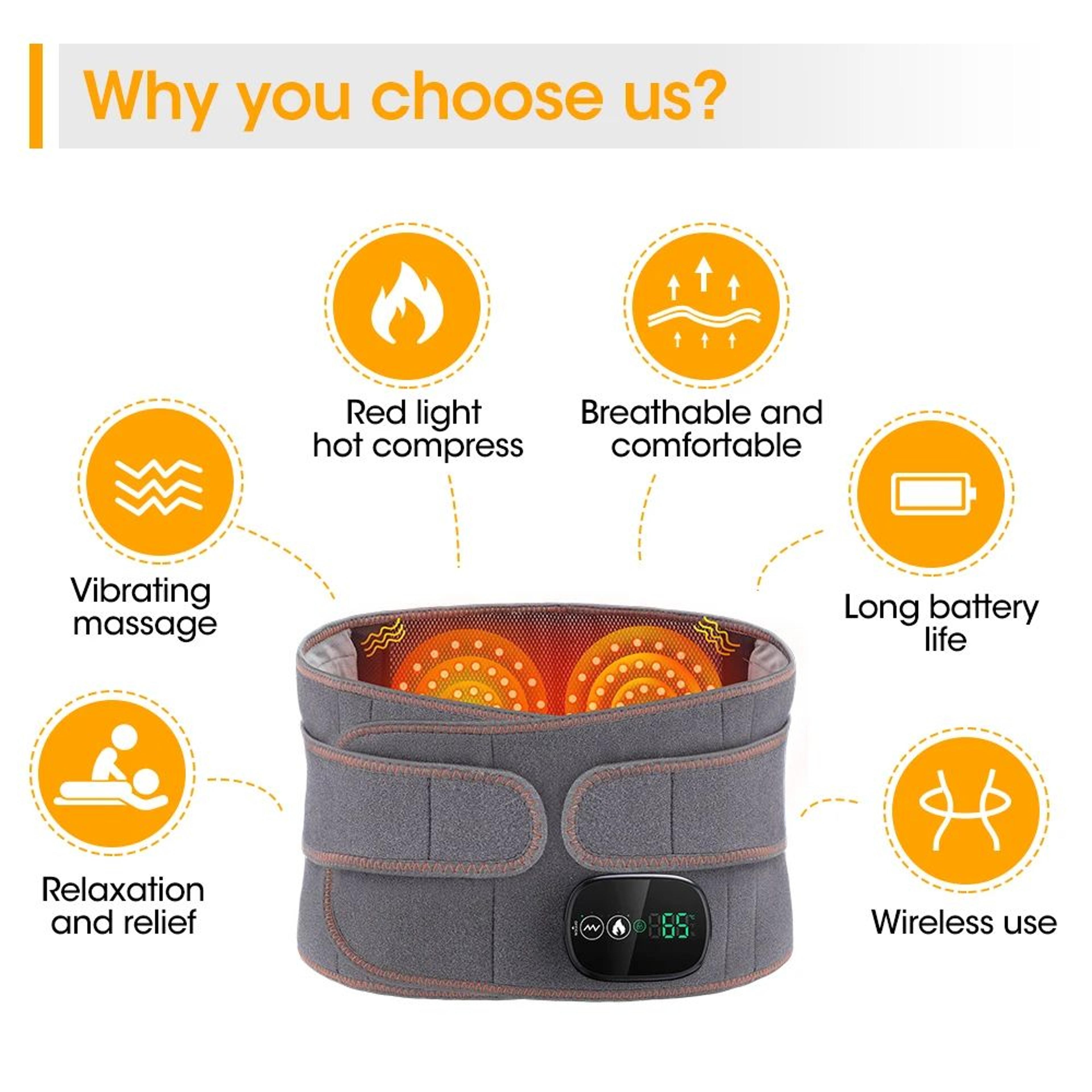 Inflatable Waist Belt With Heated Vibration Massage Decompression Posture Correction Support With A 1