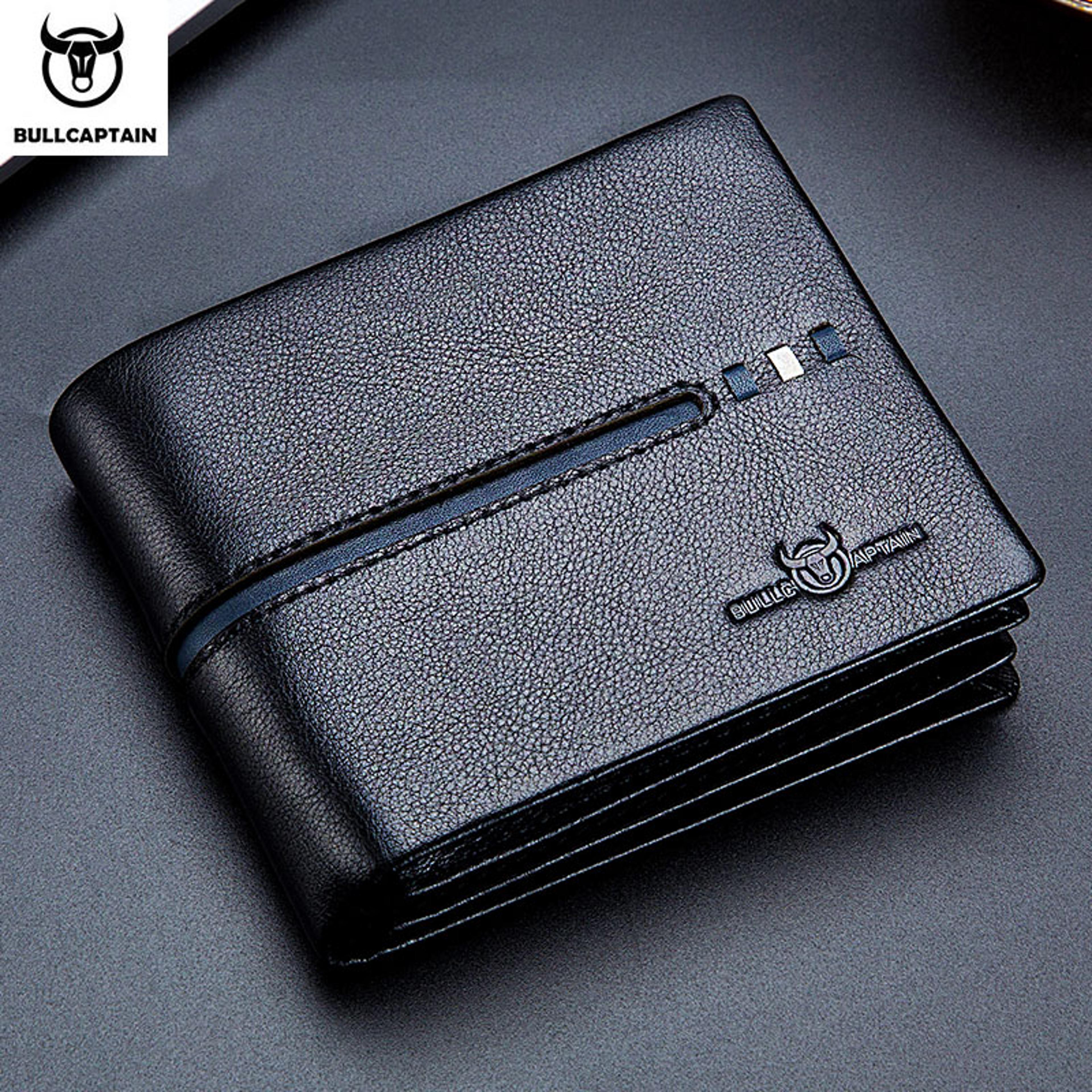 leather wallet men rfid secure, multi function business purse, designer card holder, slim genuine leather