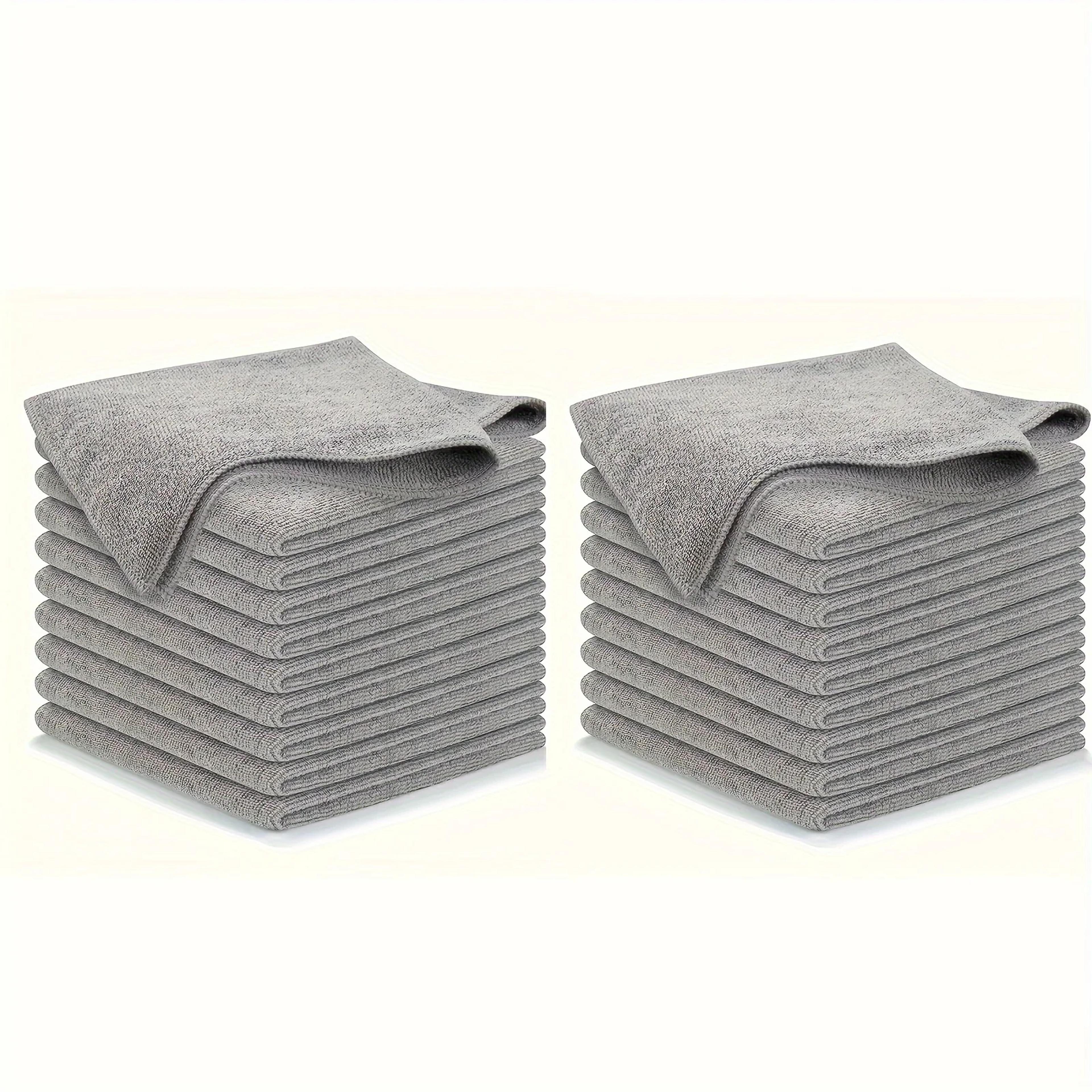 Ultrafine Fiber Light Gray Kitchen Towel Soft Absorbent Stainremoving Cleaning Cloth Set 5