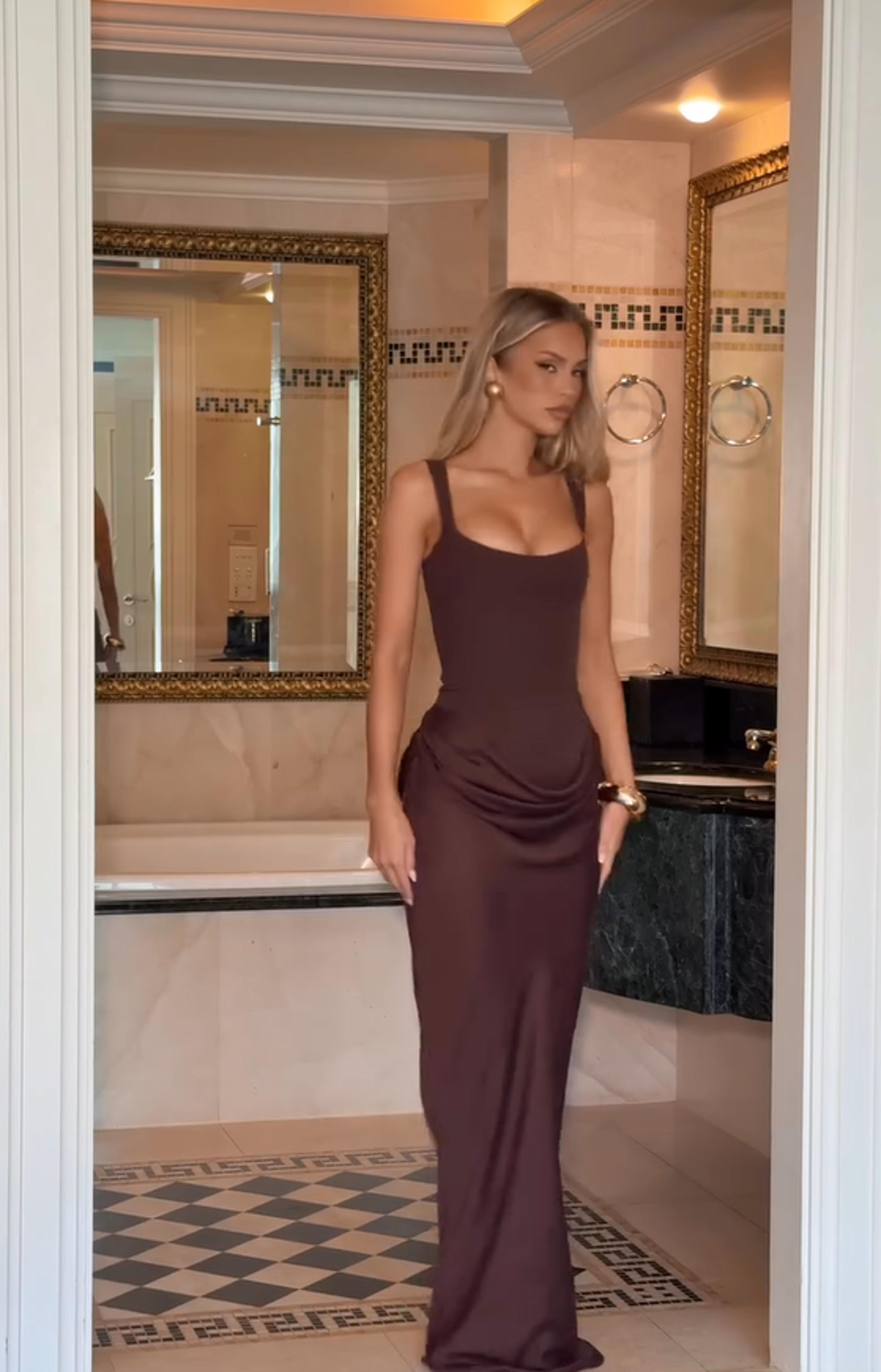 women sexy luxury party maxi dress, slim fit high neck sleeveless long robe, shinny chic wedding guest dress