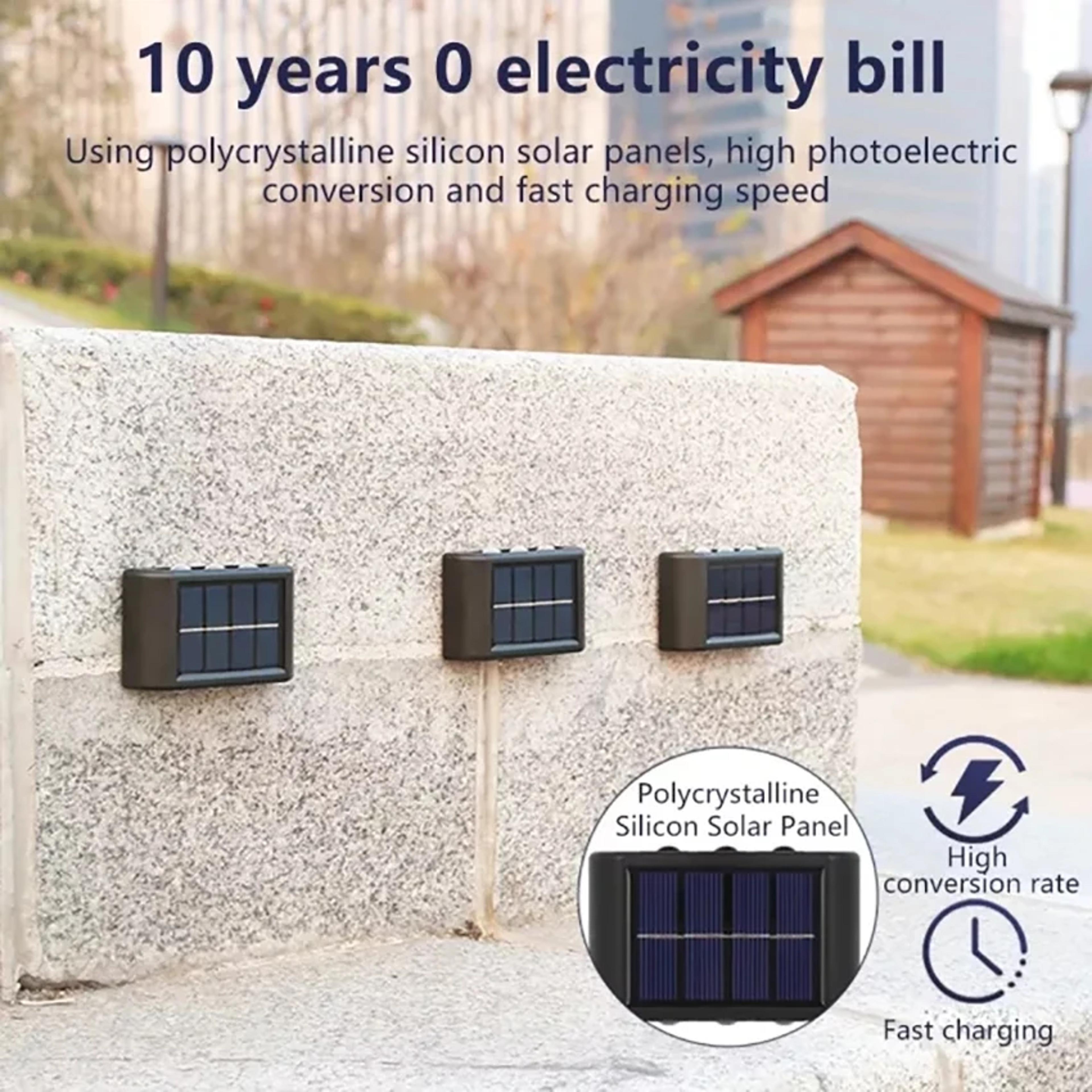 Outdoor LED Solar Wall Lights Waterproof Up And Down Wall Lamp Luminous Garden Patio Lighting Ambie 3