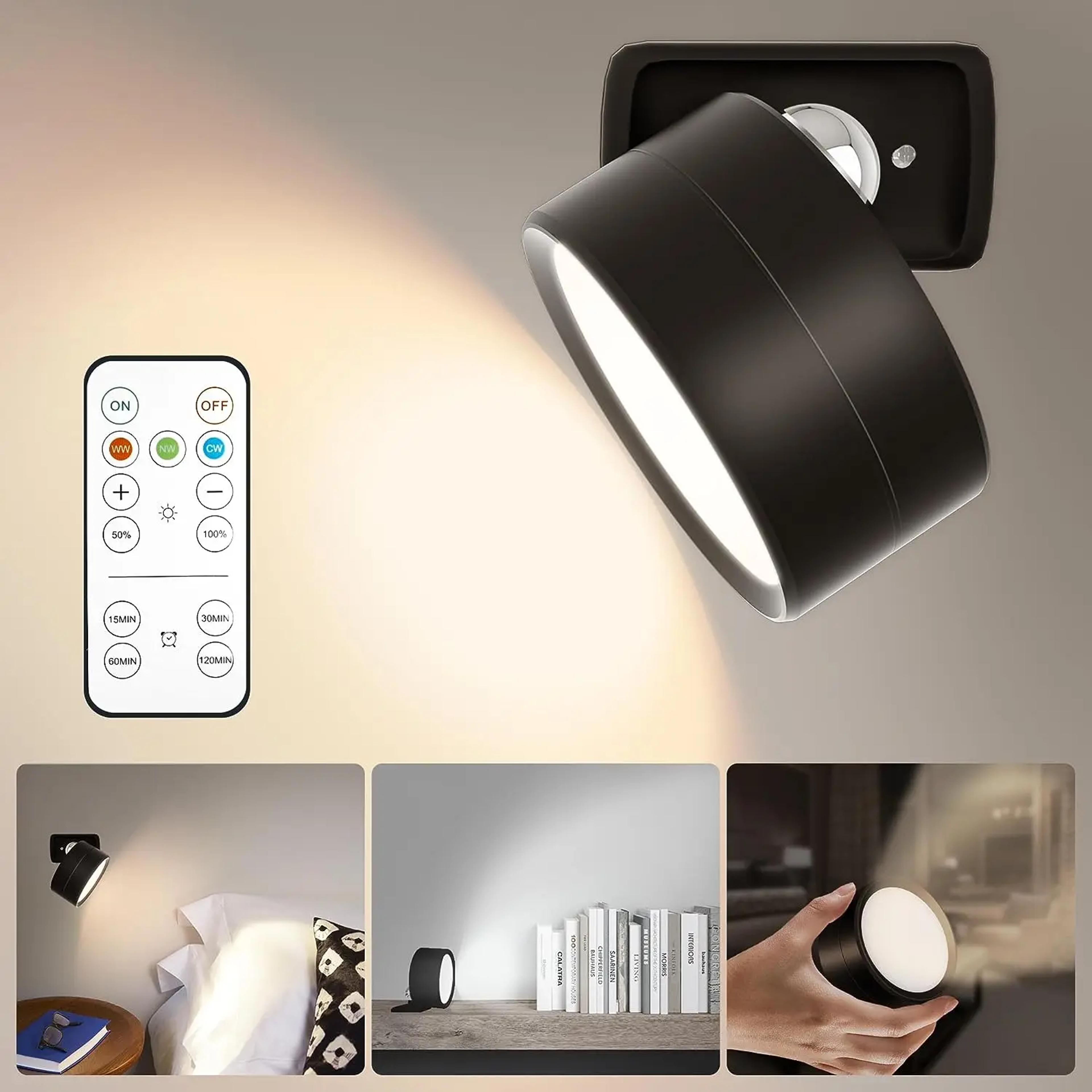 Magnetic LED Wall Light Night Dimmable Picture Lights Rotation Touch Remote Adjustable Cabinet Spot 5