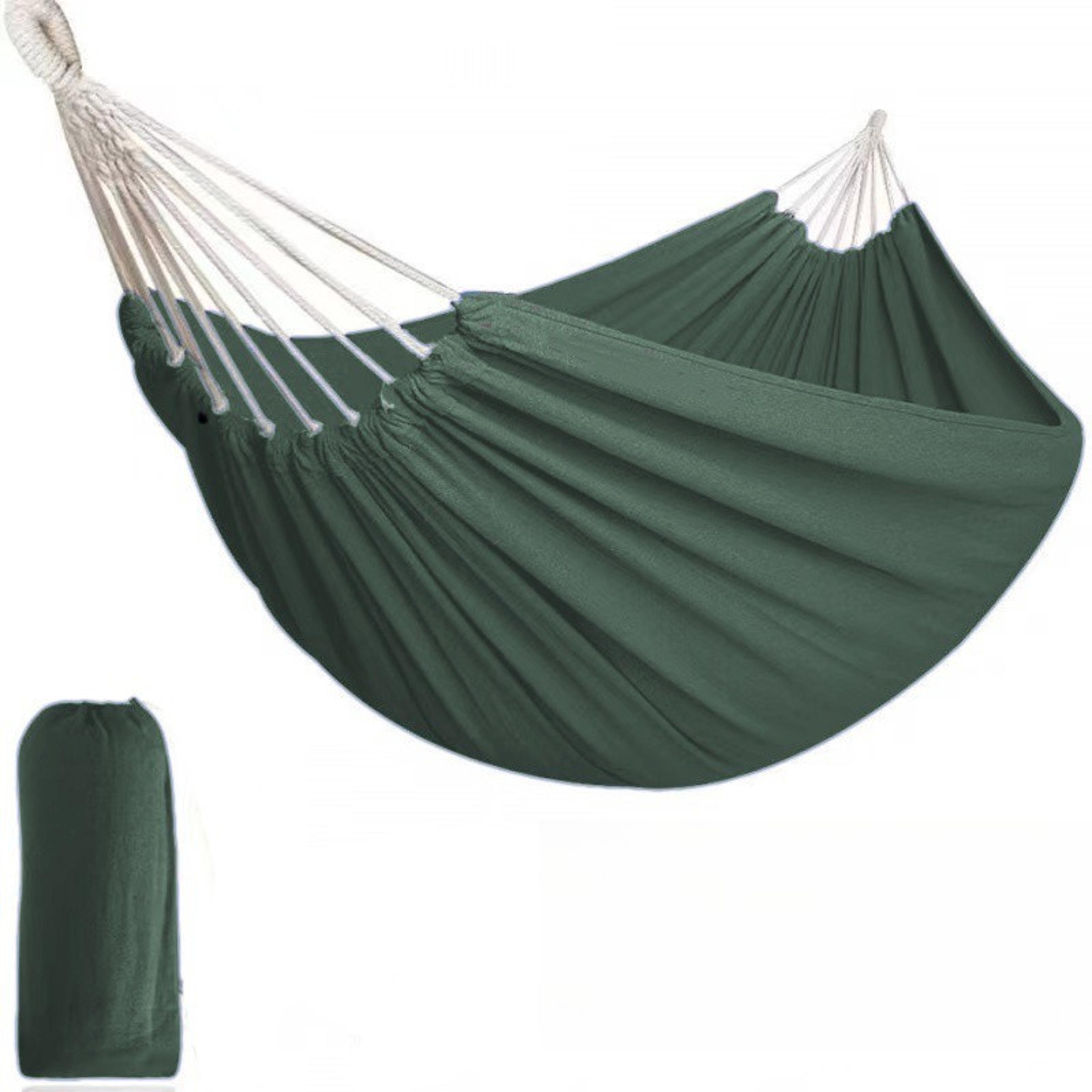 Extra Wide Person Hammock Portable Canvas Hammock For Beach Backyard Camping 4