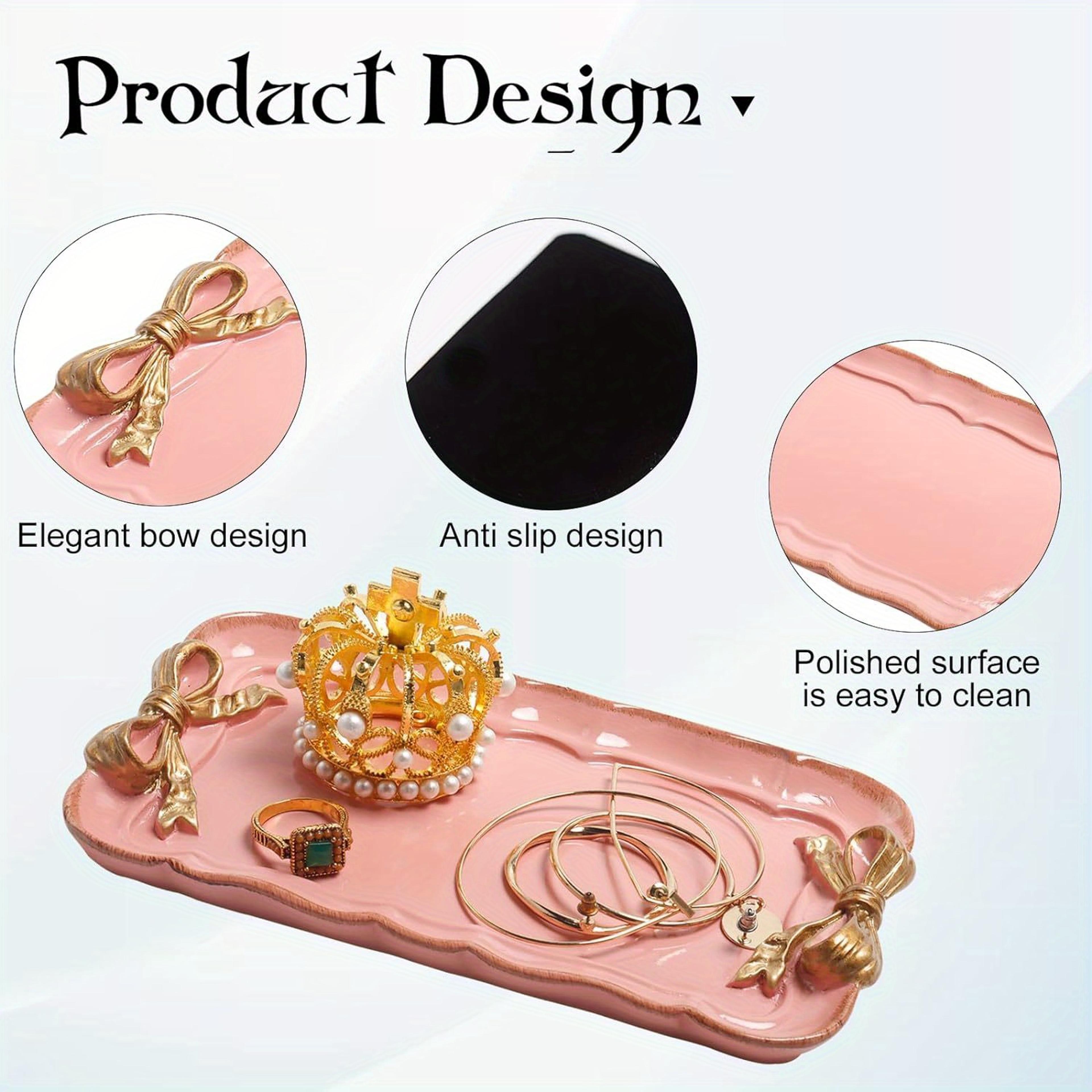 Vintage Bowknot Resin Decorative Tray  Jewelry Organizer 5