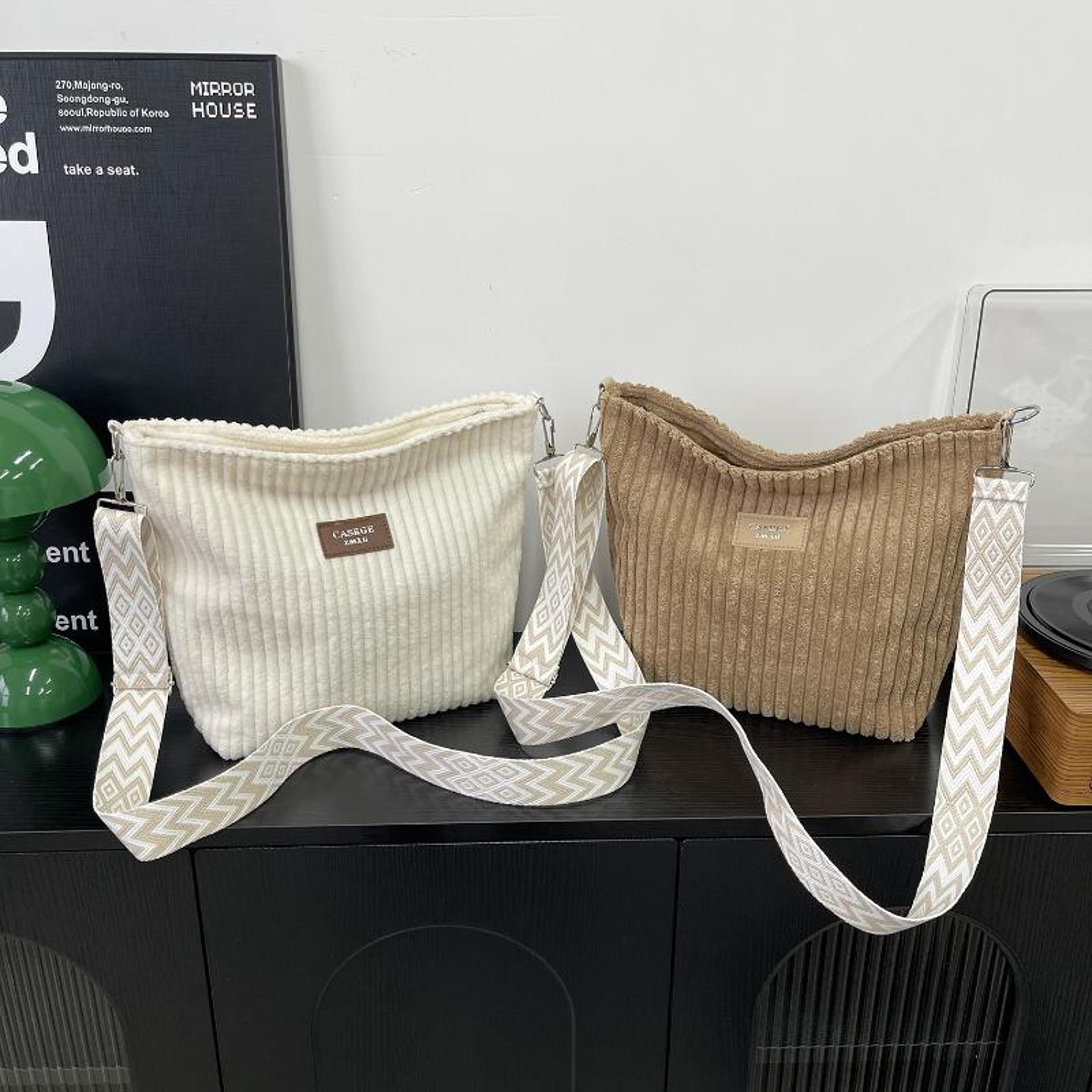 Everyday Corduroy Tote Crossbody Bag For Women Large Capacity Commuter Purse 2