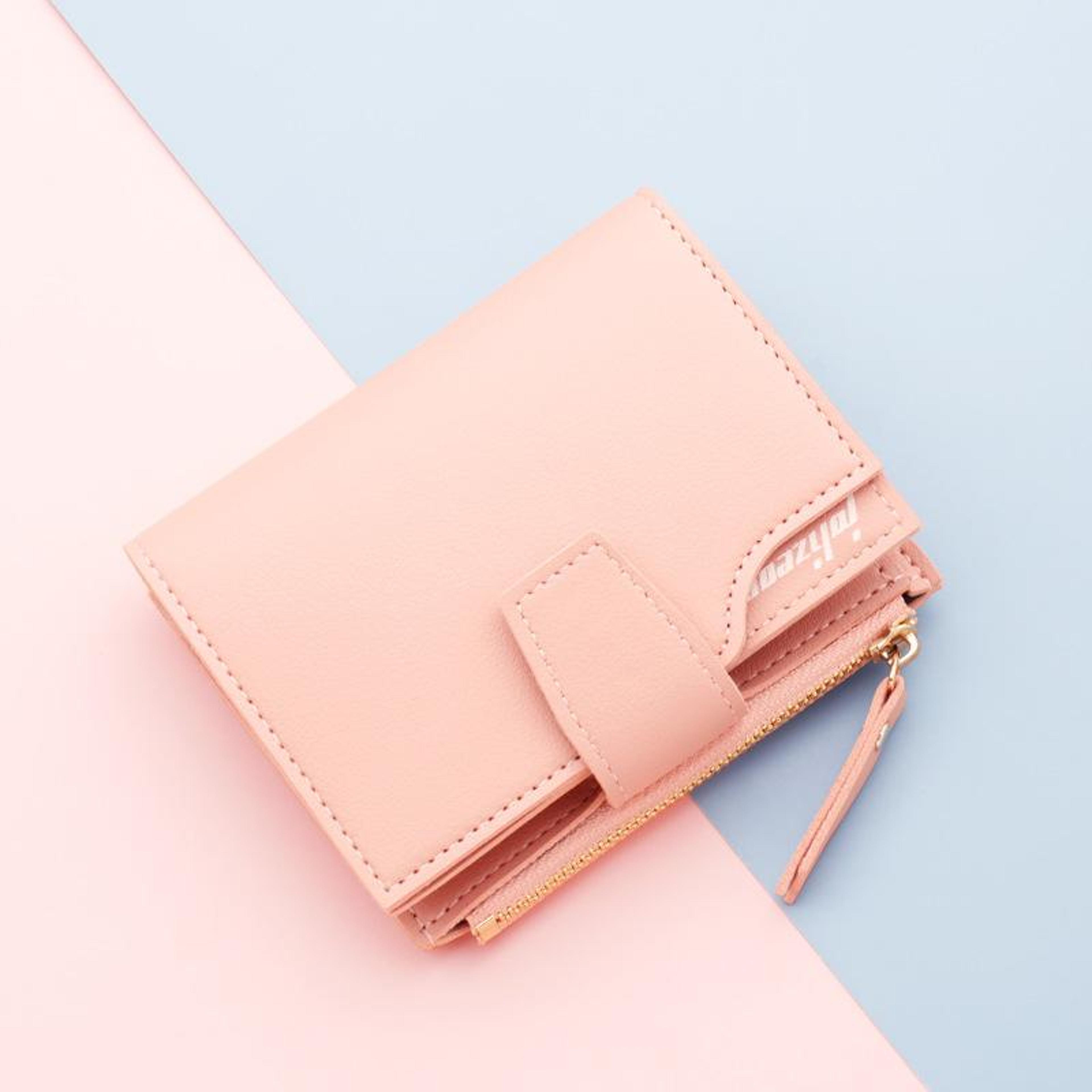 Pink Mini Wallet For Women Compact Card Holder Wallet With Coin Pocket 5