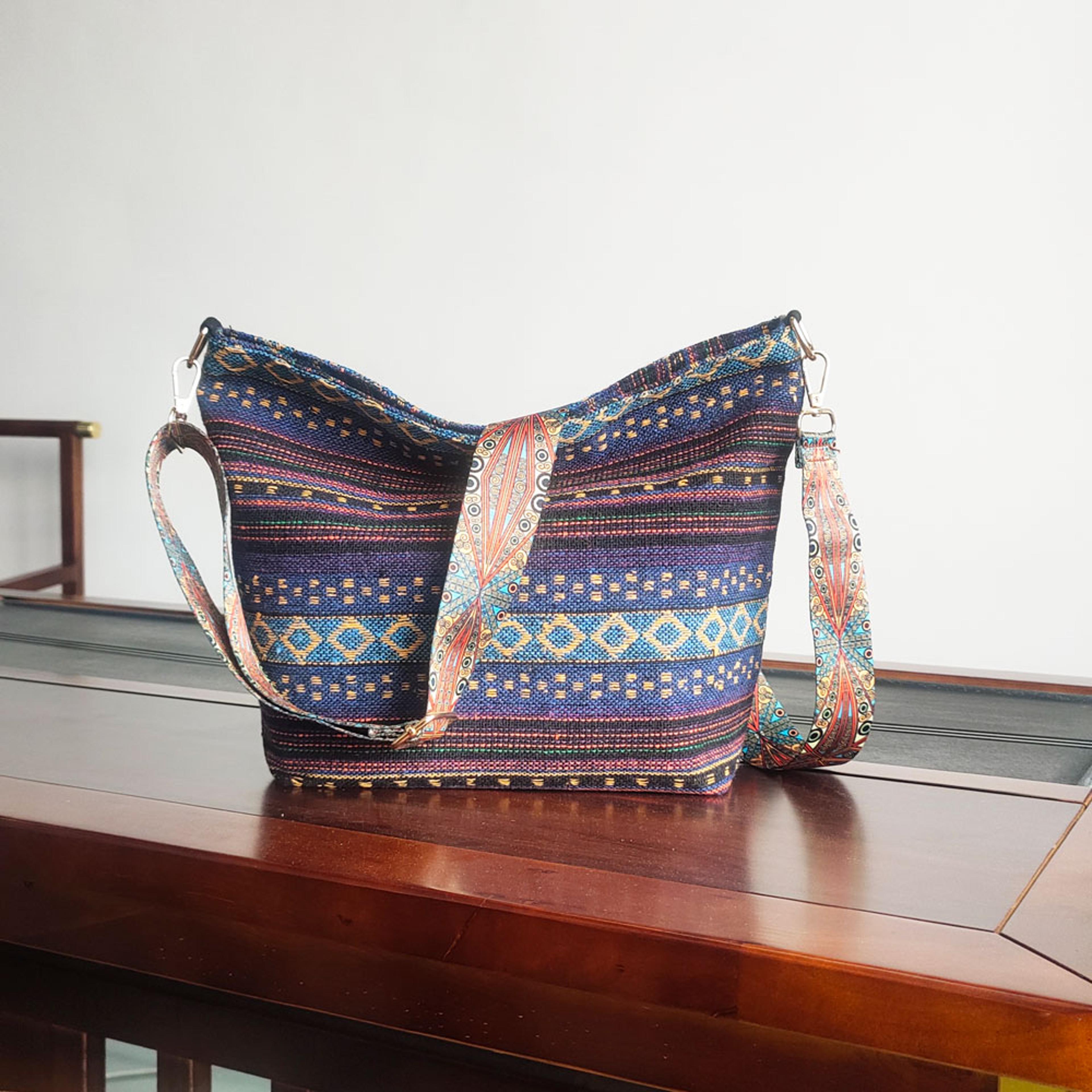 Boho Striped Bucket Crossbody Bag For Women 4