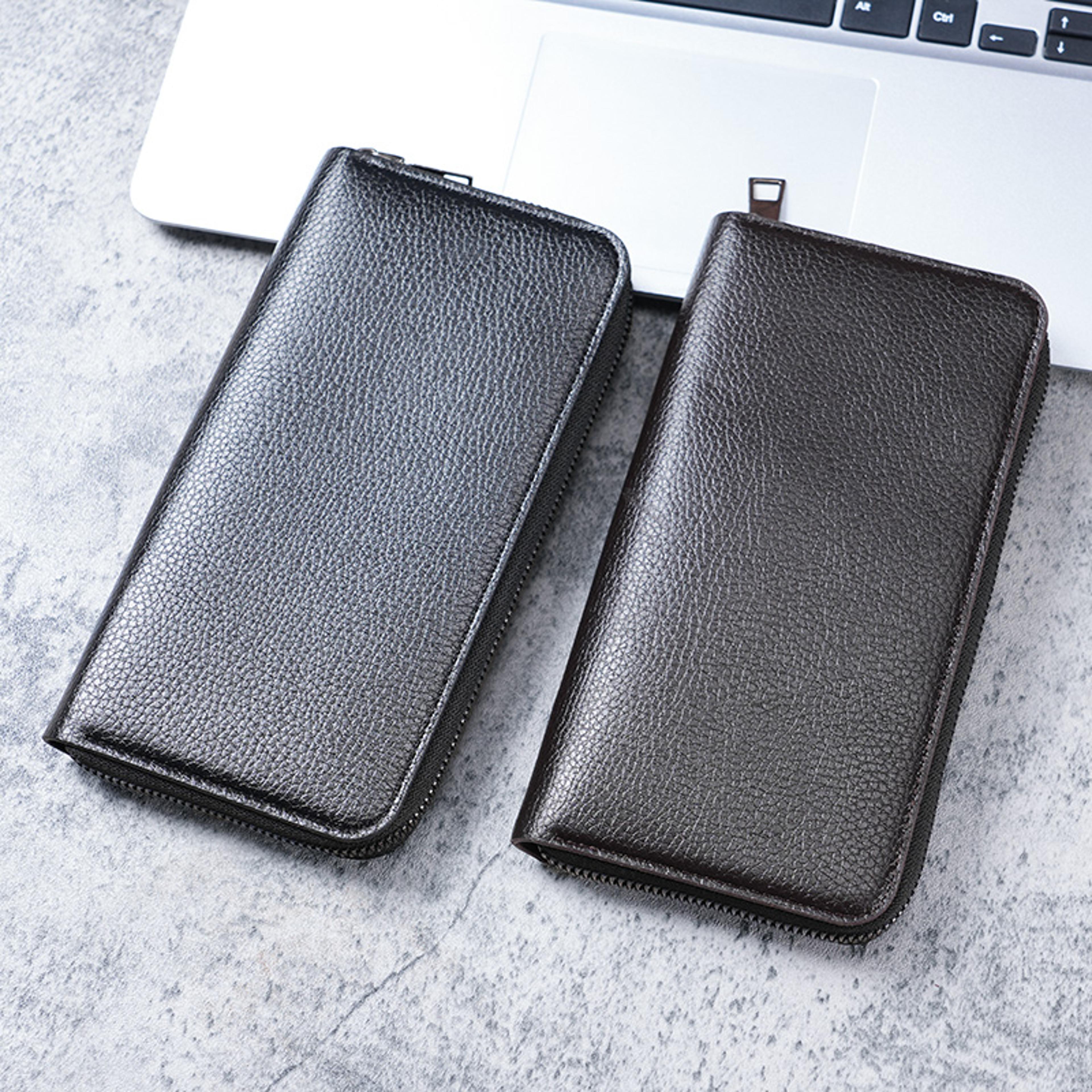 Mens Zipper Wallet Large Capacity Clutch Bag With Phone Pocket 2
