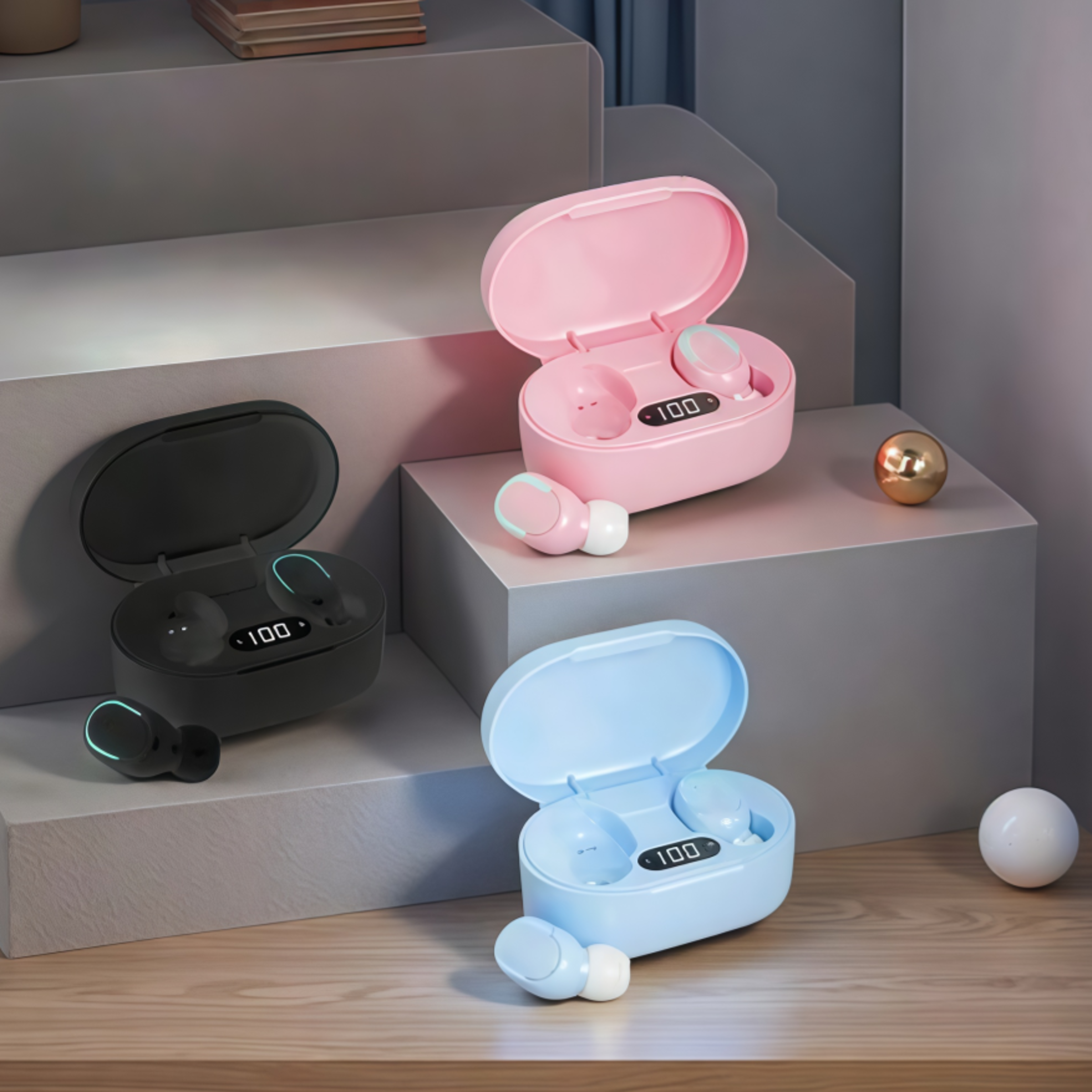 wireless earbuds with mic noise cancelling bluetooth earphones