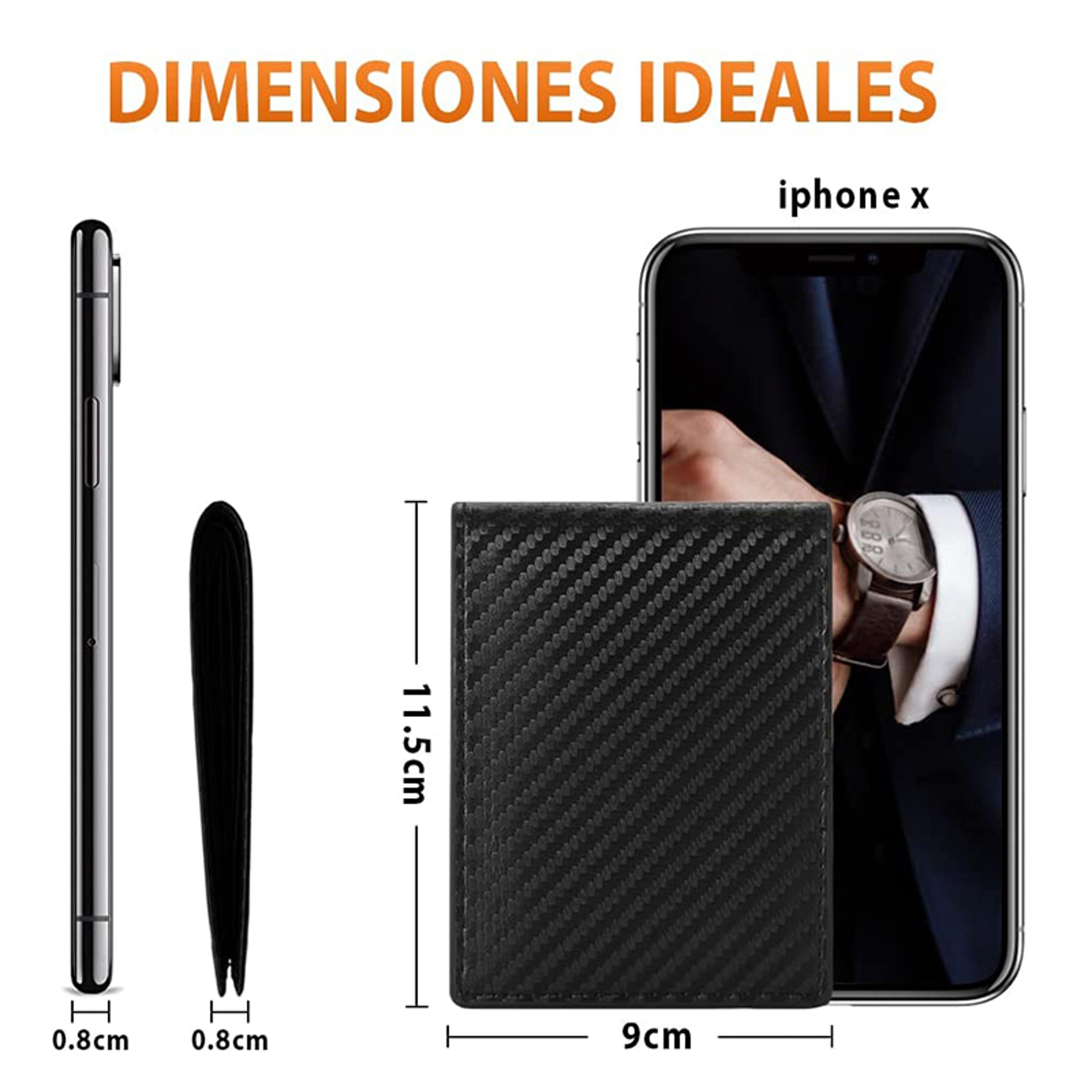 Slim Minimalist TriFold Wallet Carbon Fiber RFID Blocking Mens Wallet With ID Holder 3