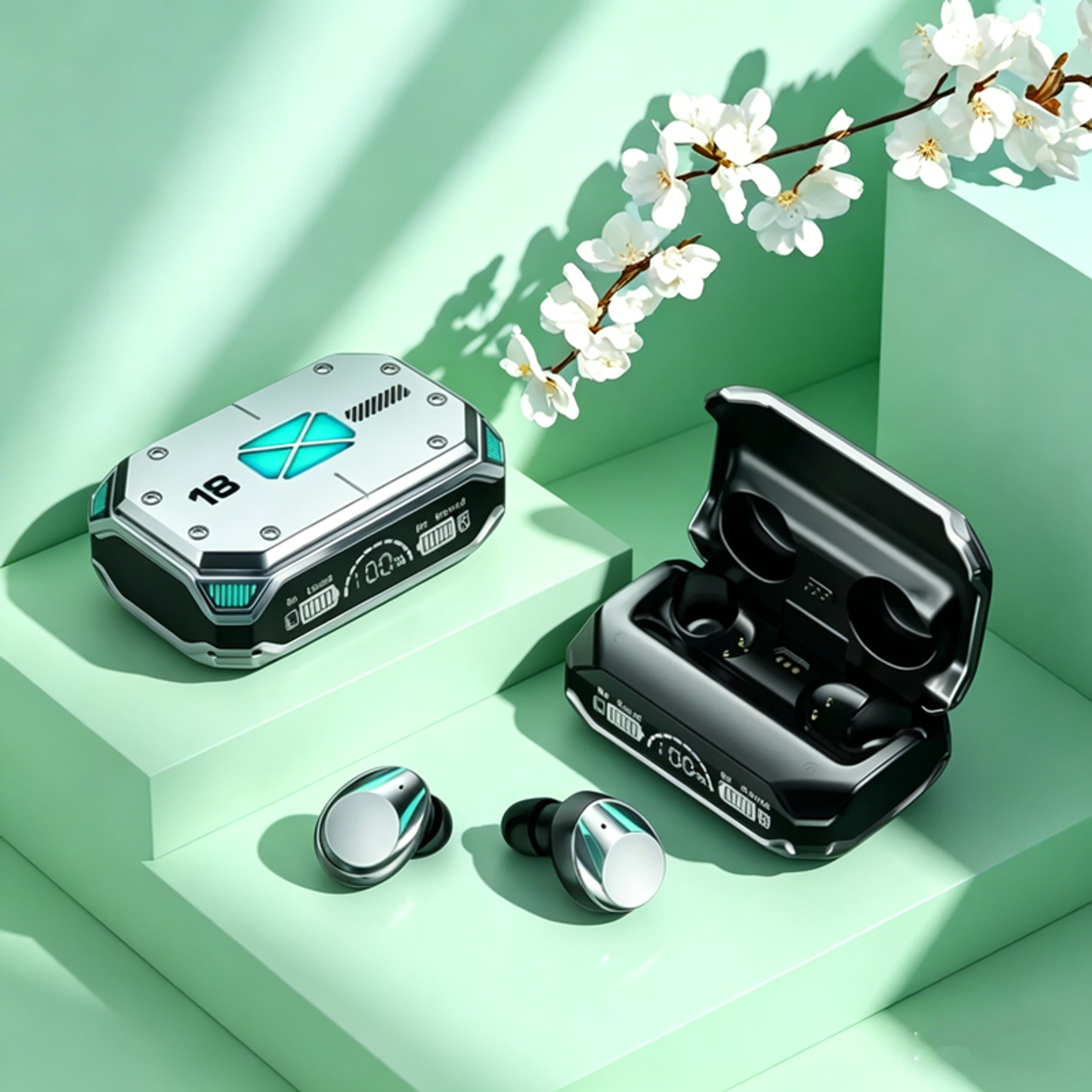 tws wireless bluetooth earbuds with touch control noise reduction stereo sound waterproof and built in microphone