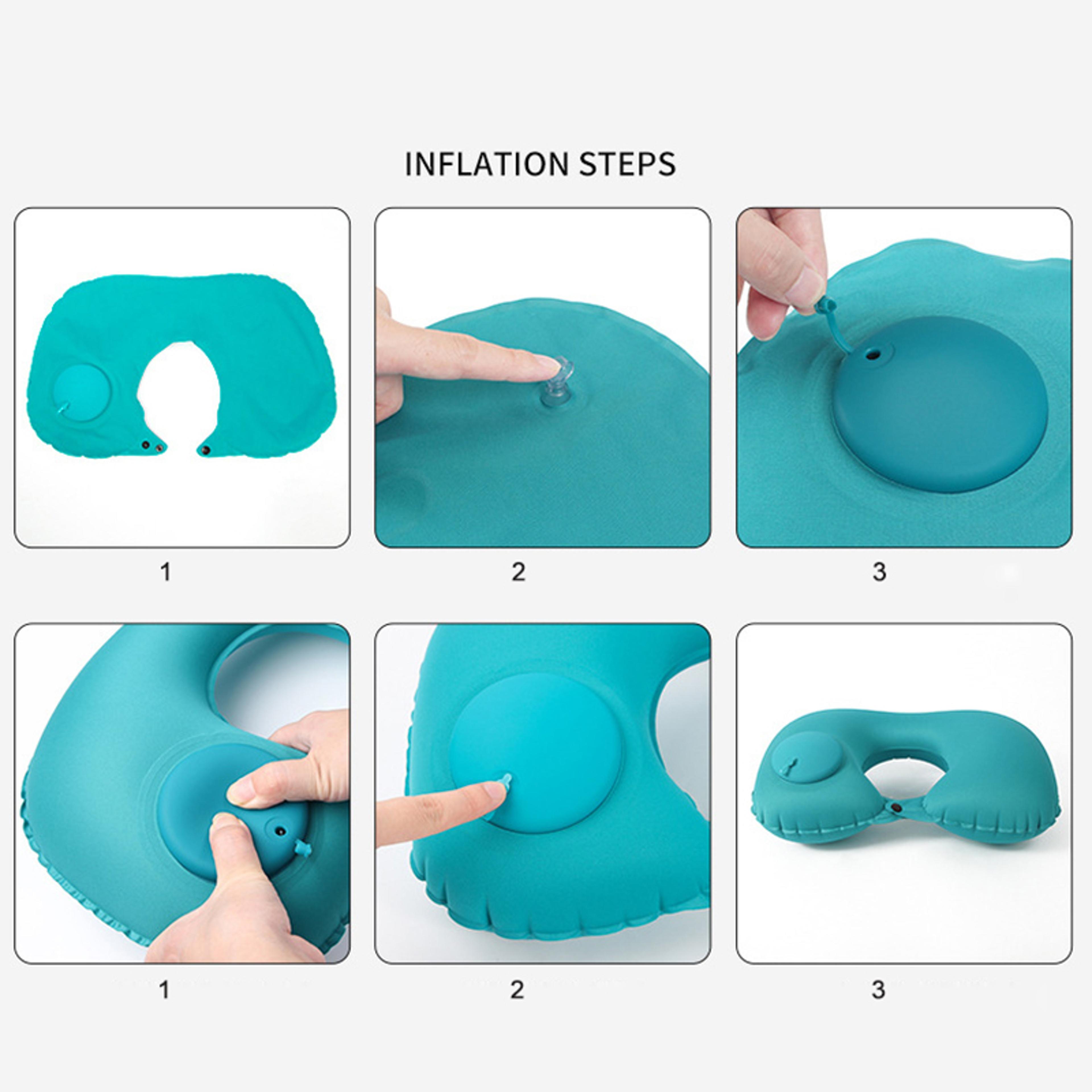 Automatic Inflatable Travel Neck Pillow Portable U Shaped Cushion 5