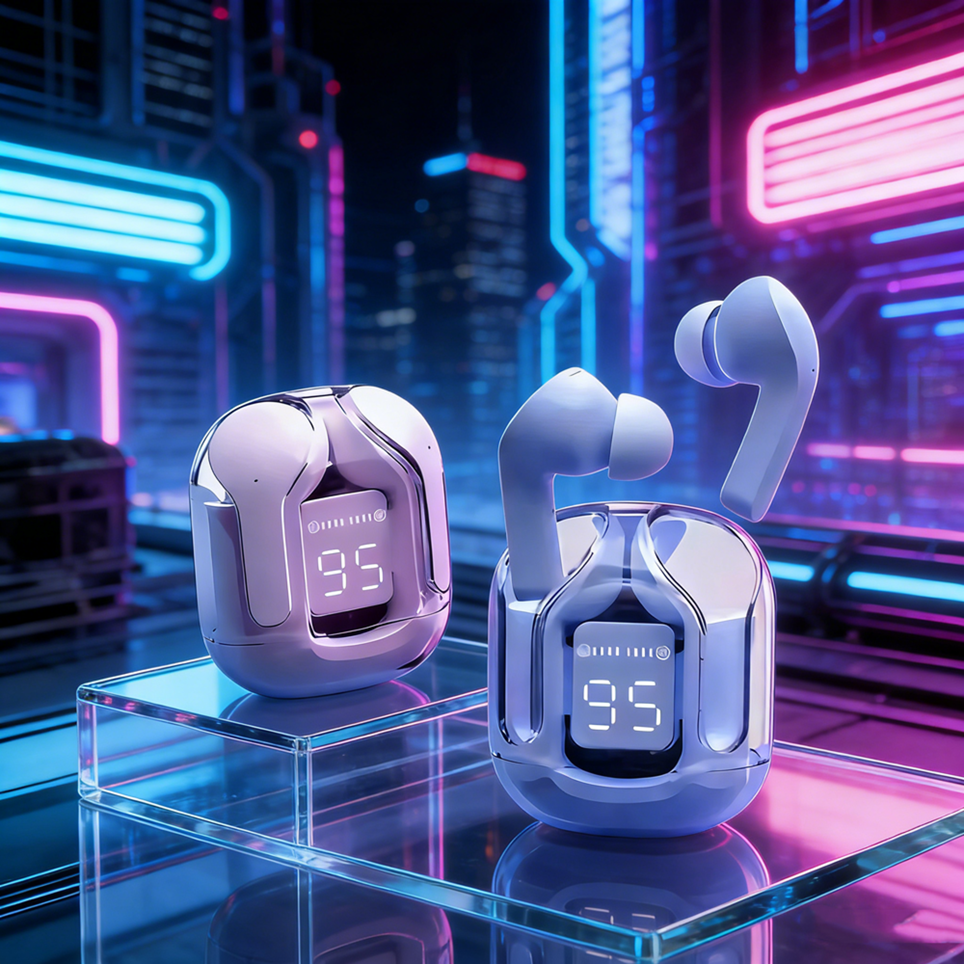 Wireless Mini Earbuds With LED Display  Stereo Bluetooth Sound 0