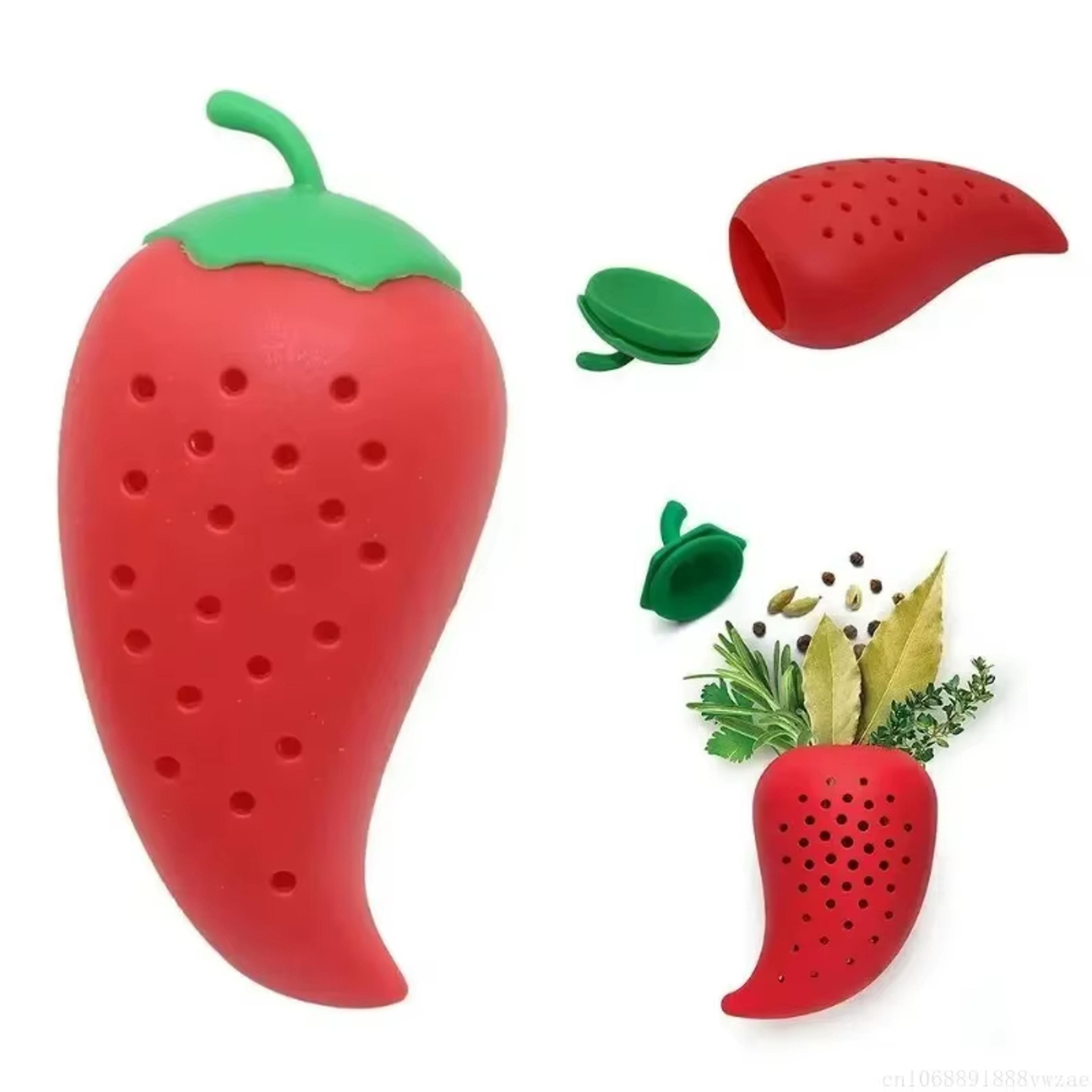 Chili Shaped Silicone Spice Filter For Stews And Soups Herbal Infusion Bag 1