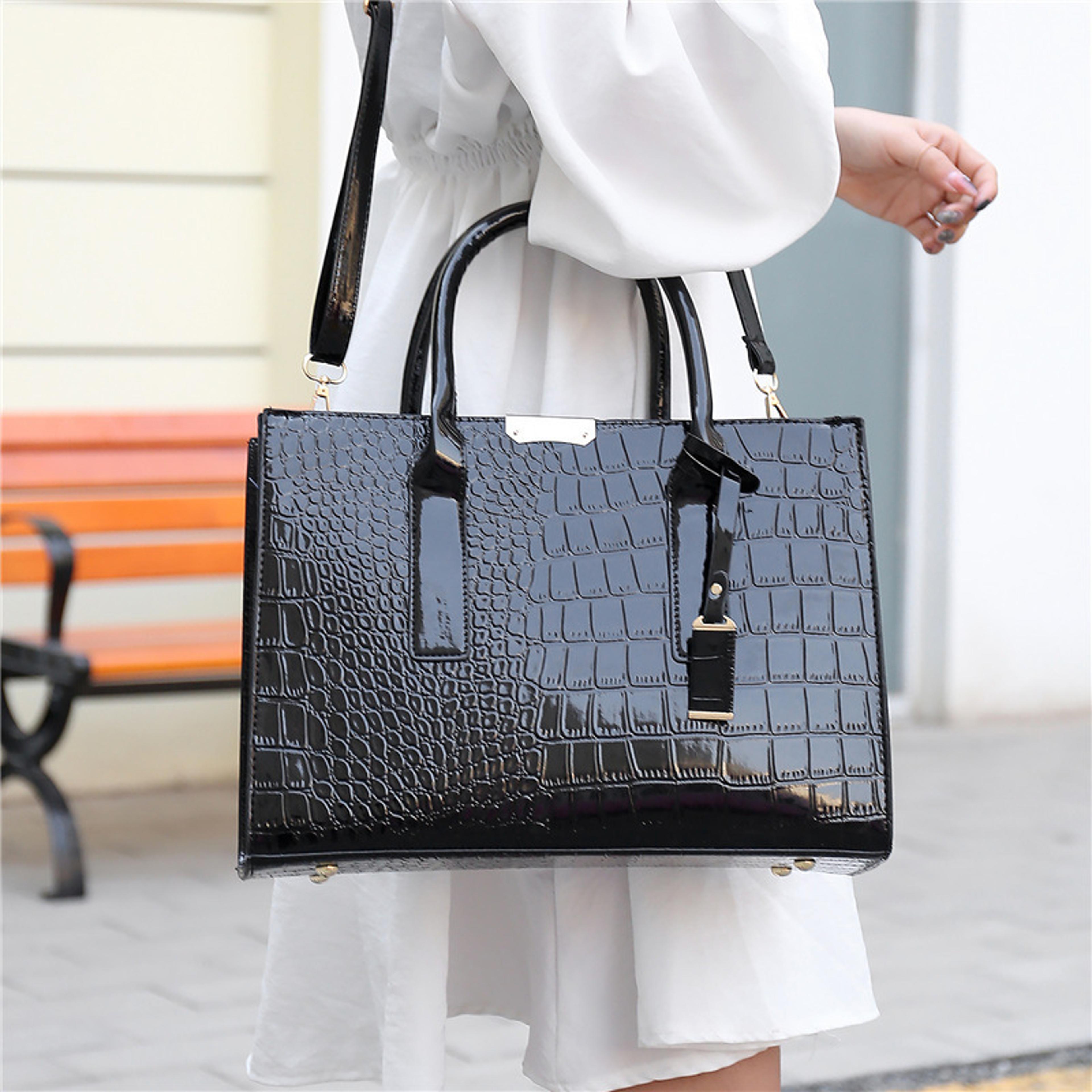 luxury patent leather women messenger bag crocodile crossbody handbag for ladies