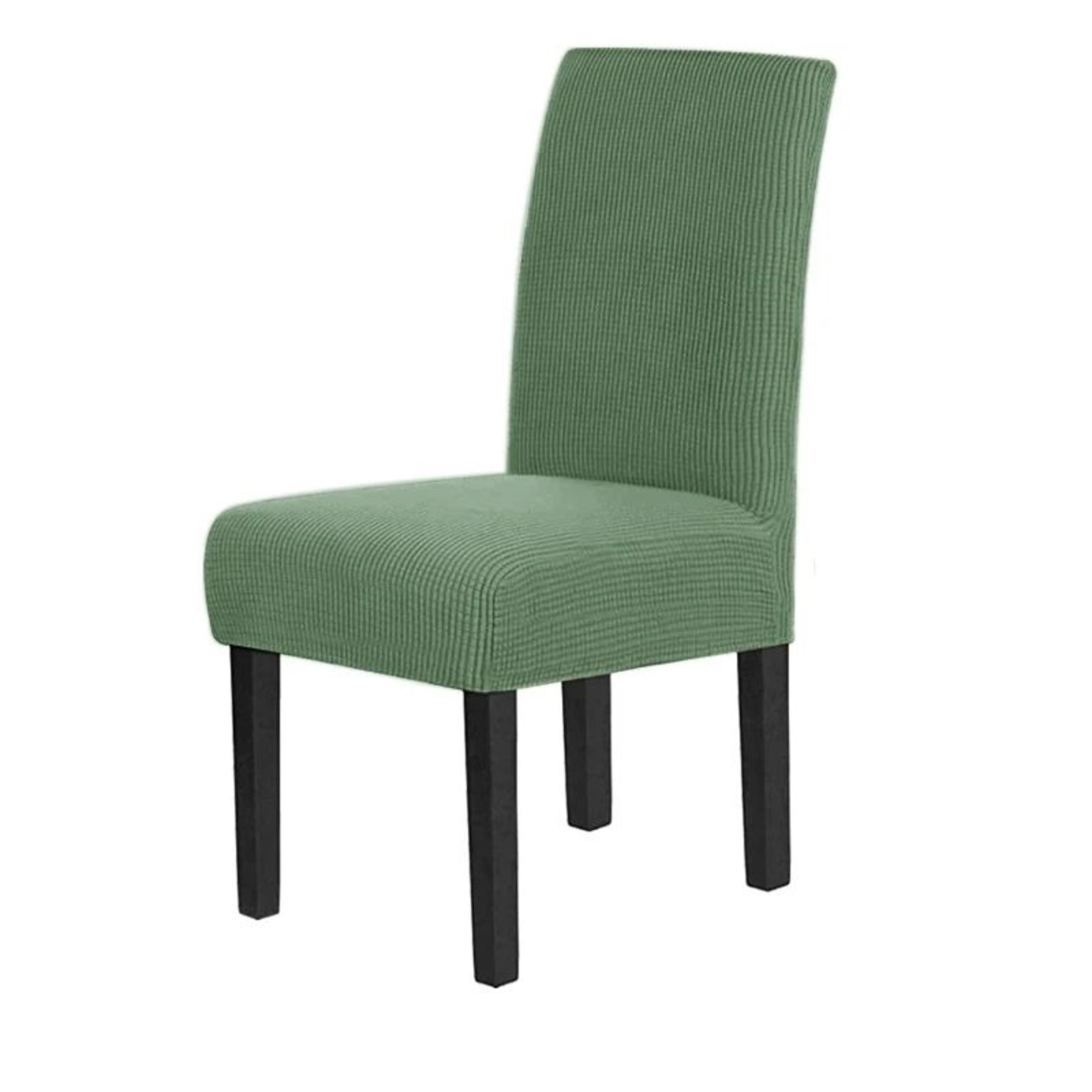 Premium Textured Stretch Dining Chair Covers Checked Jacquard Slipcovers 9