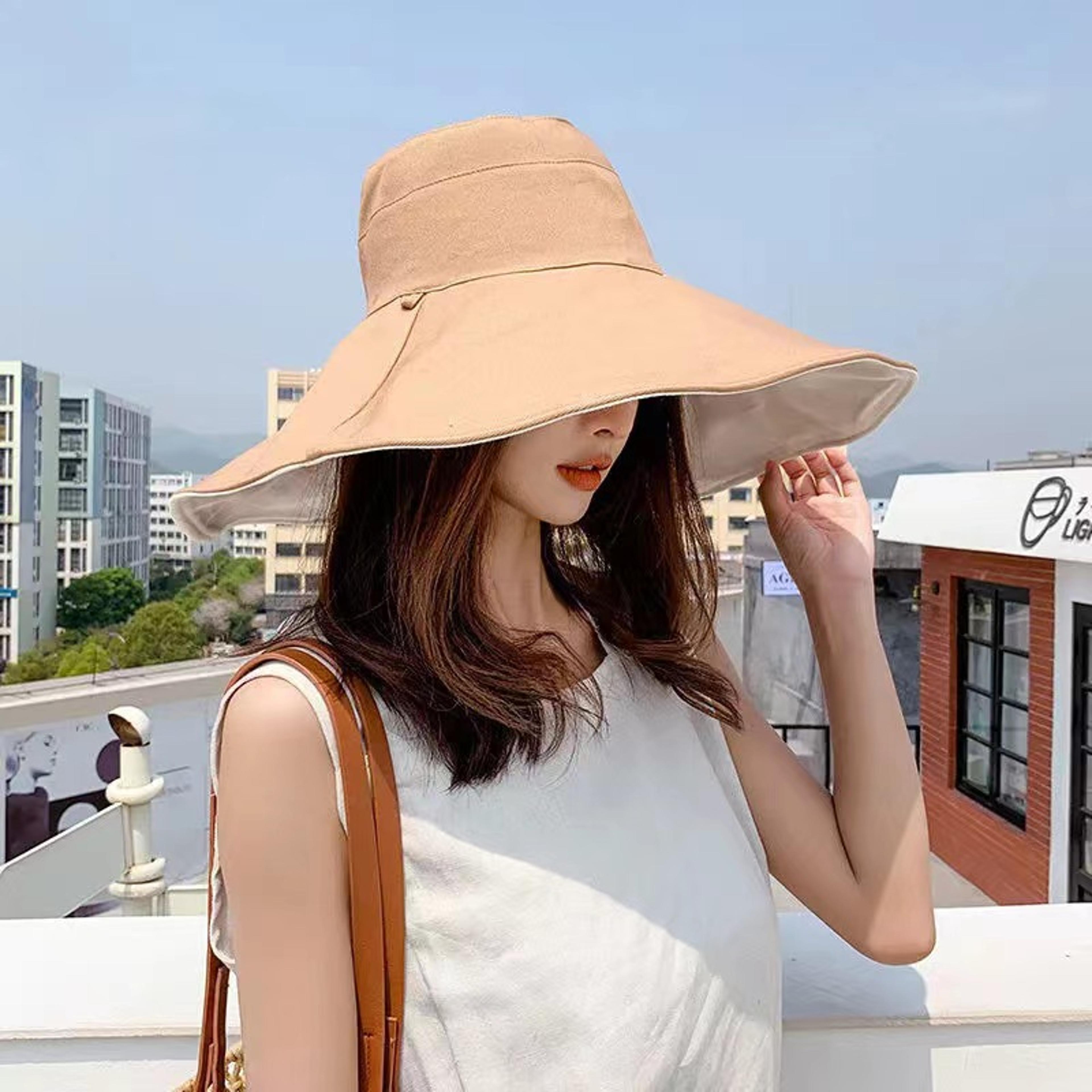 reversible wide brim sun hat for beach travel and everyday sun protection