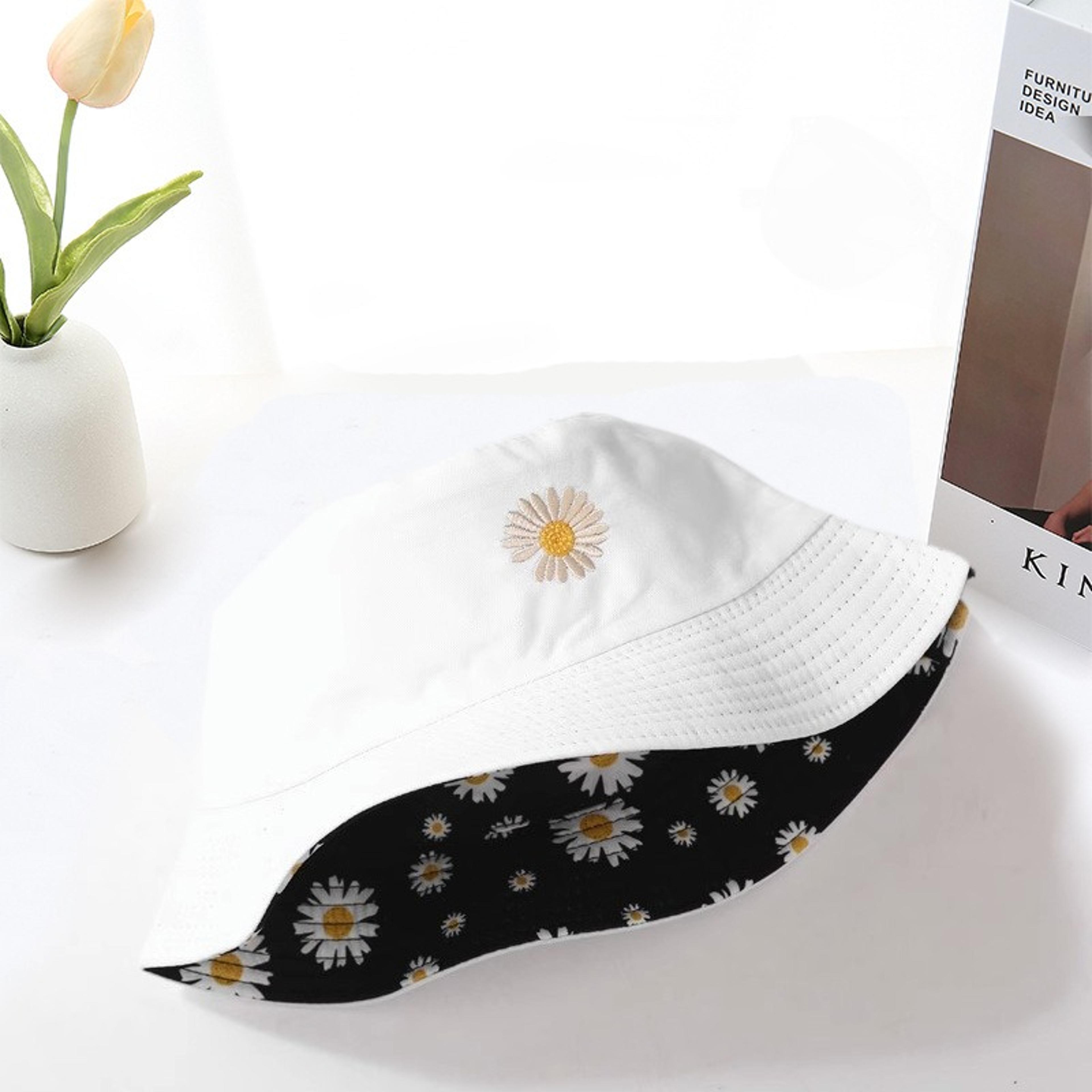 Daisy Reversible Bucket Hat Cotton Sun Hat For Beach Travel And Outdoor Wear 4