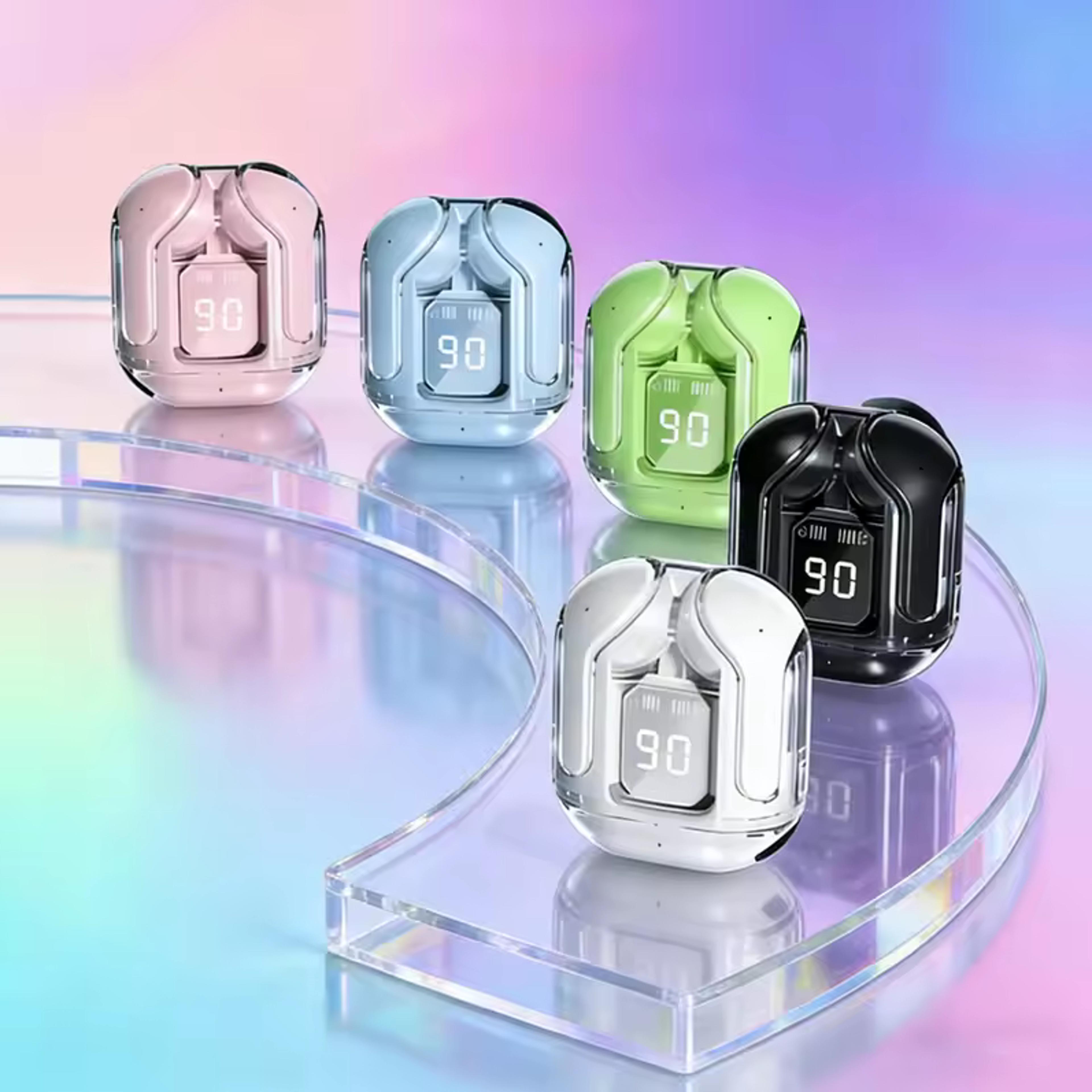 mini wireless bluetooth earbuds with led power display & hifi stereo sound headphones
