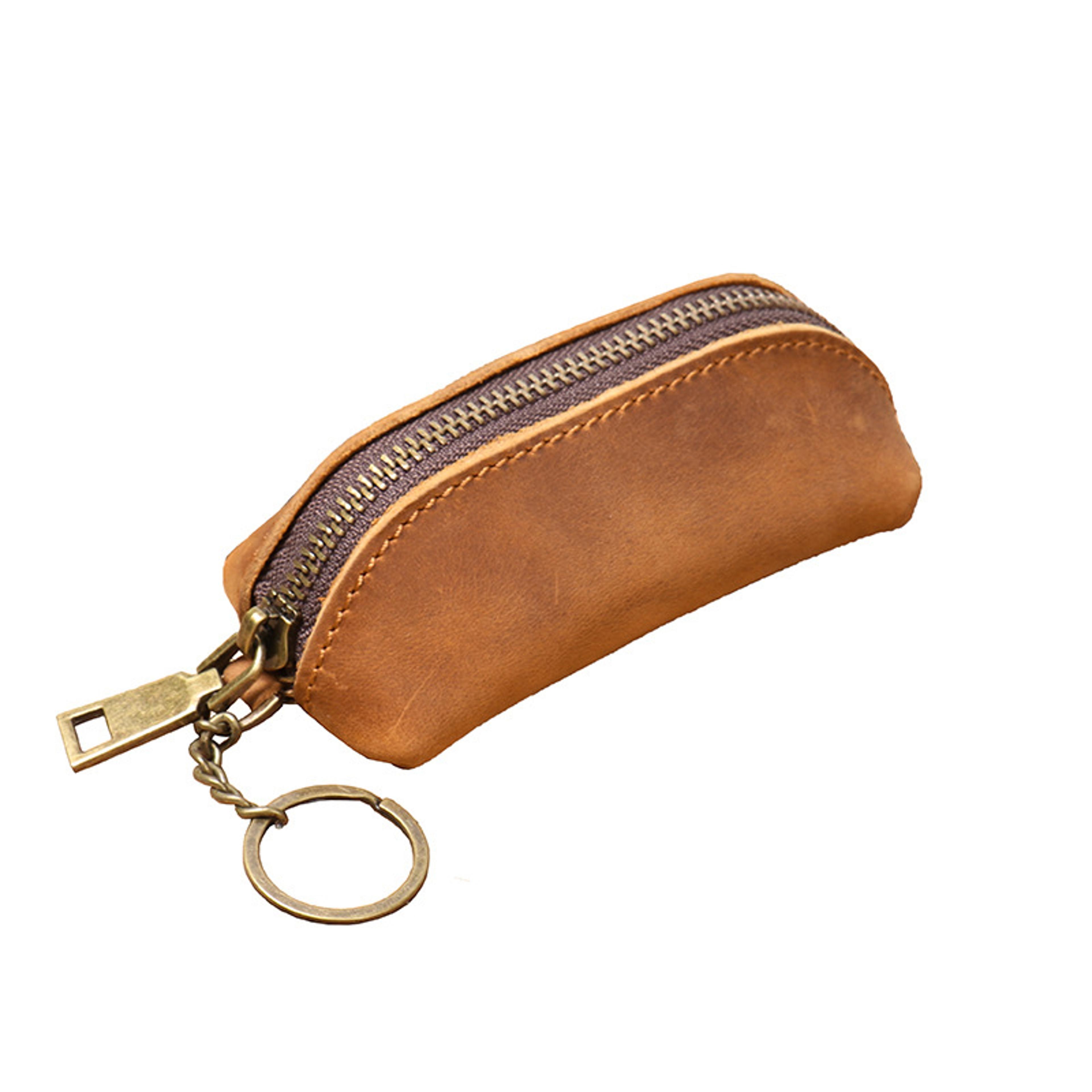 Vintage Leather Coin Purse Zipper Wallet Credit Card Holder  Key Organizer 5