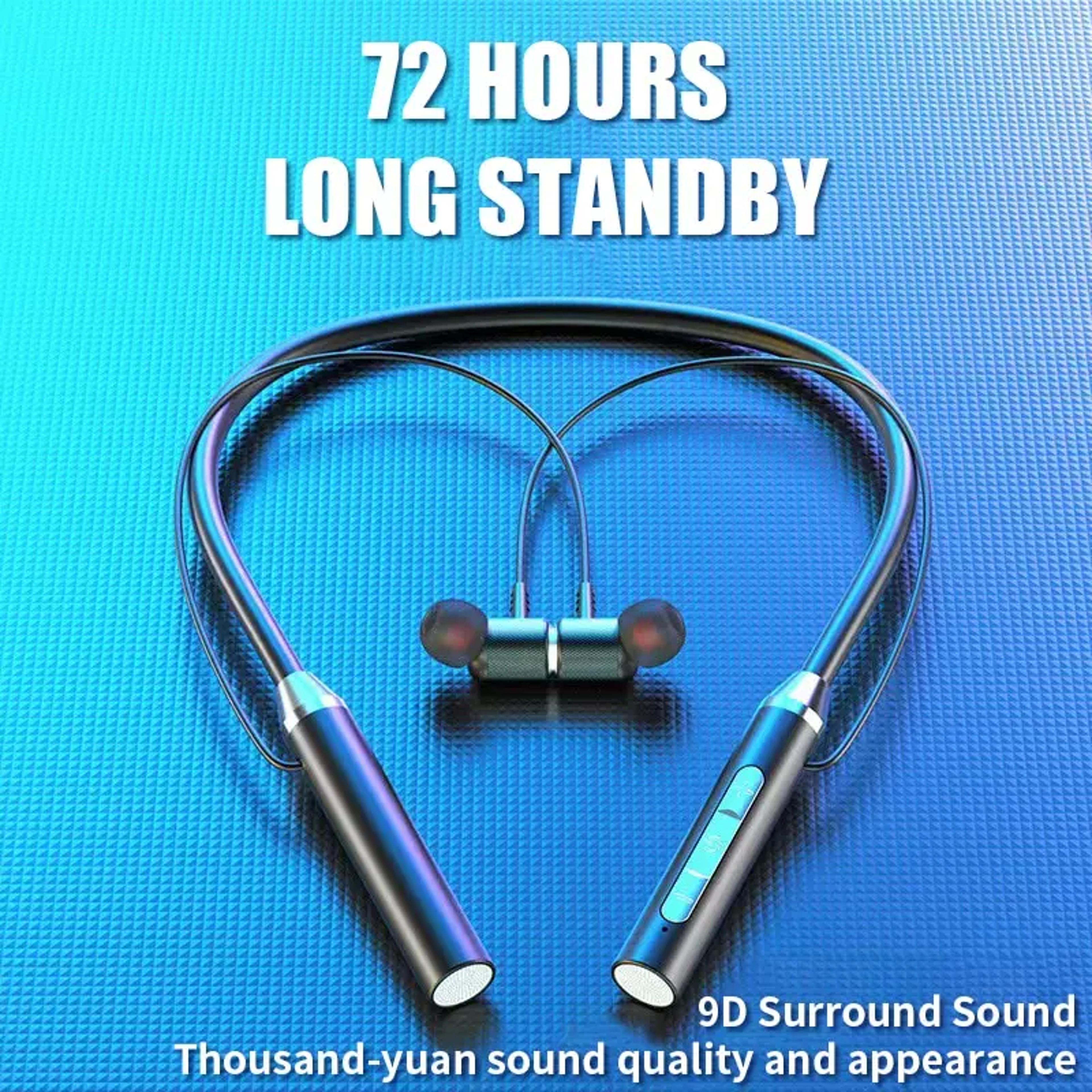 wireless bluetooth neckband headphones with noise reduction mic sports bluetooth earphones