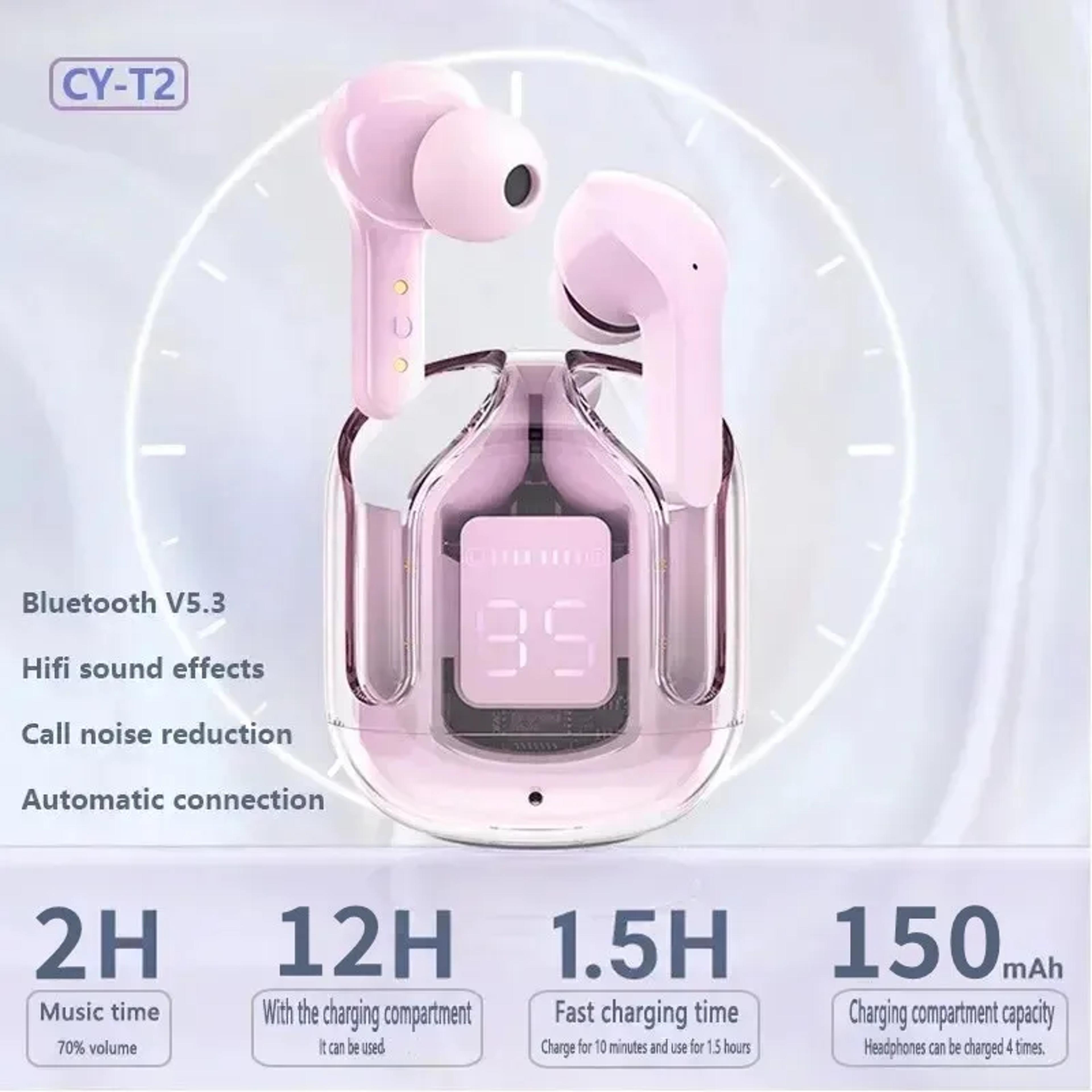 CrystalClear Pro Transparent Bluetooth Earphones With LED Power Display Earbuds  Rich HIFI Stereo S 1