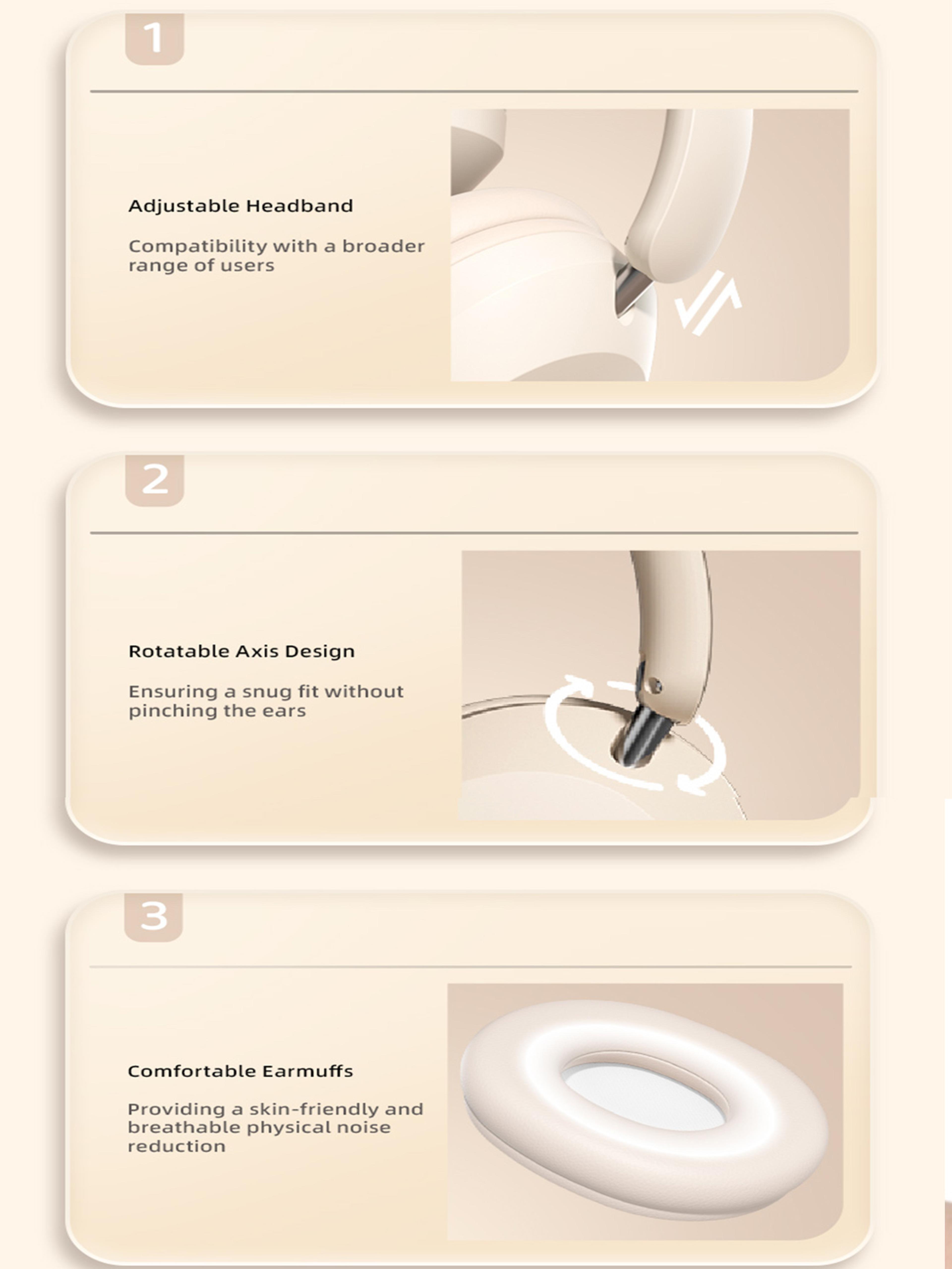 Premium Over Ear Bluetooth Headphones With Mic Wireless Bluetooth Headset For Calls Music  Gaming 3