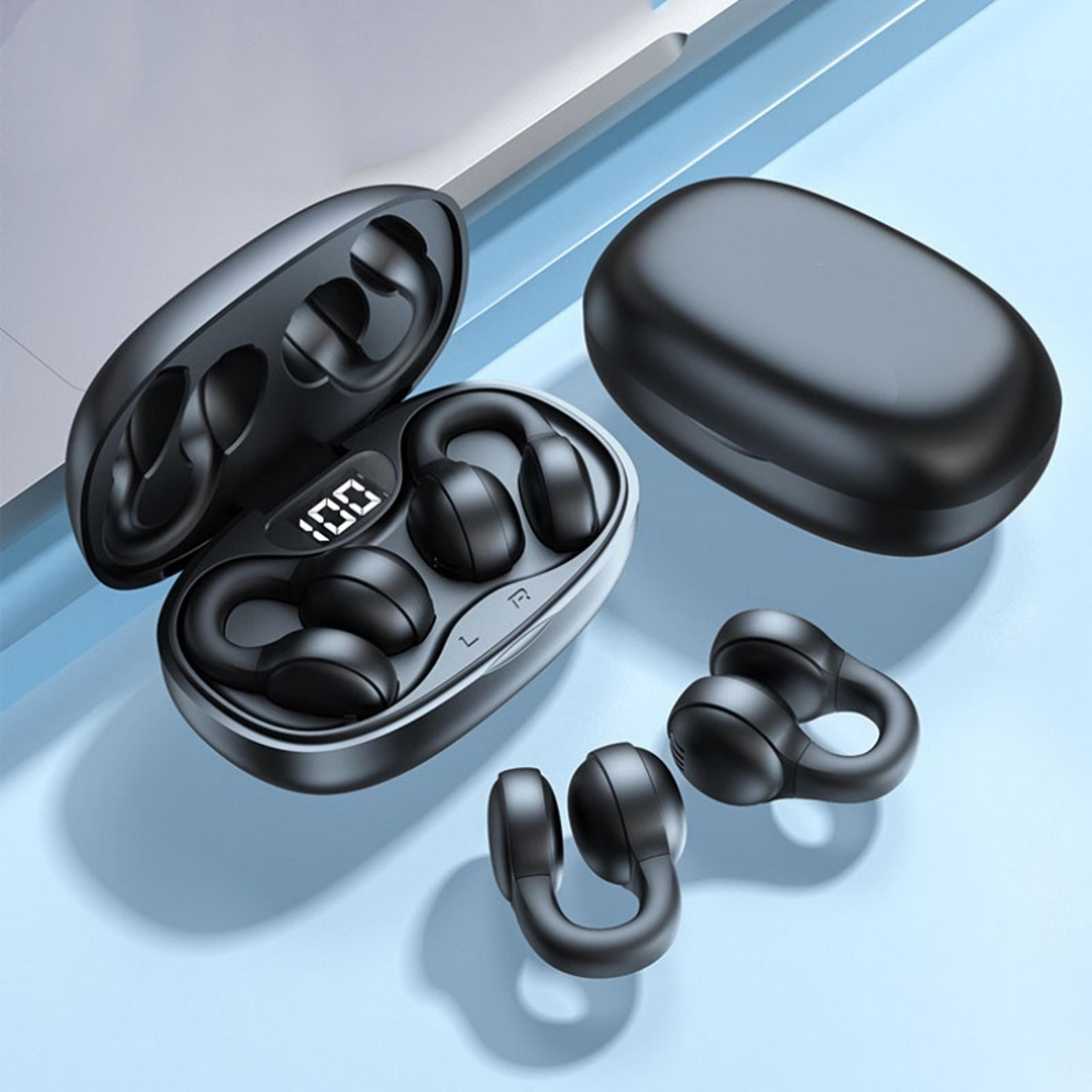 ComfortMax Wireless Bluetooth Clip On Earbuds With Power Display  Noise Reduction 0