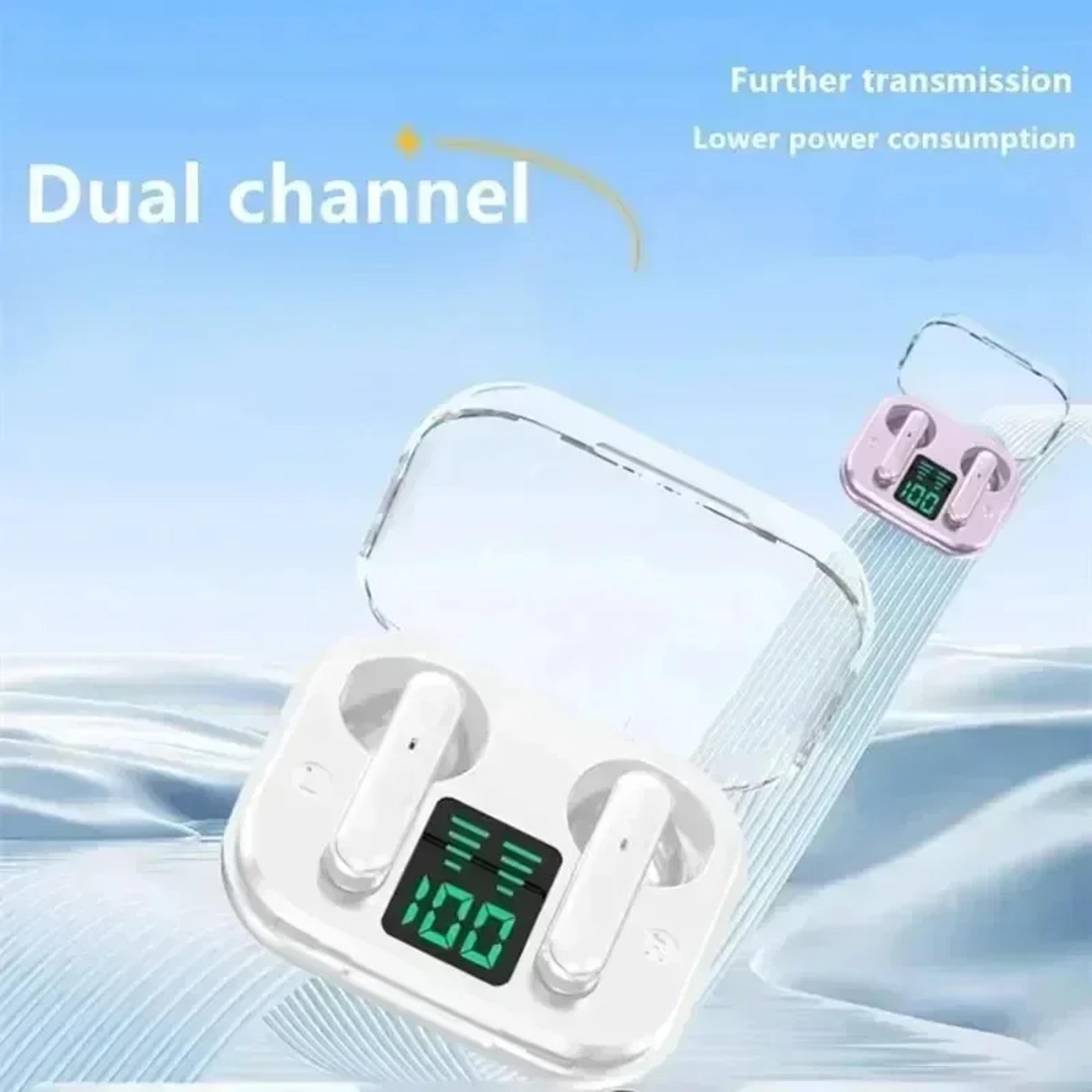 Transparent TWS Wireless Earbuds With ENC Noise Reduction And LED Display 2