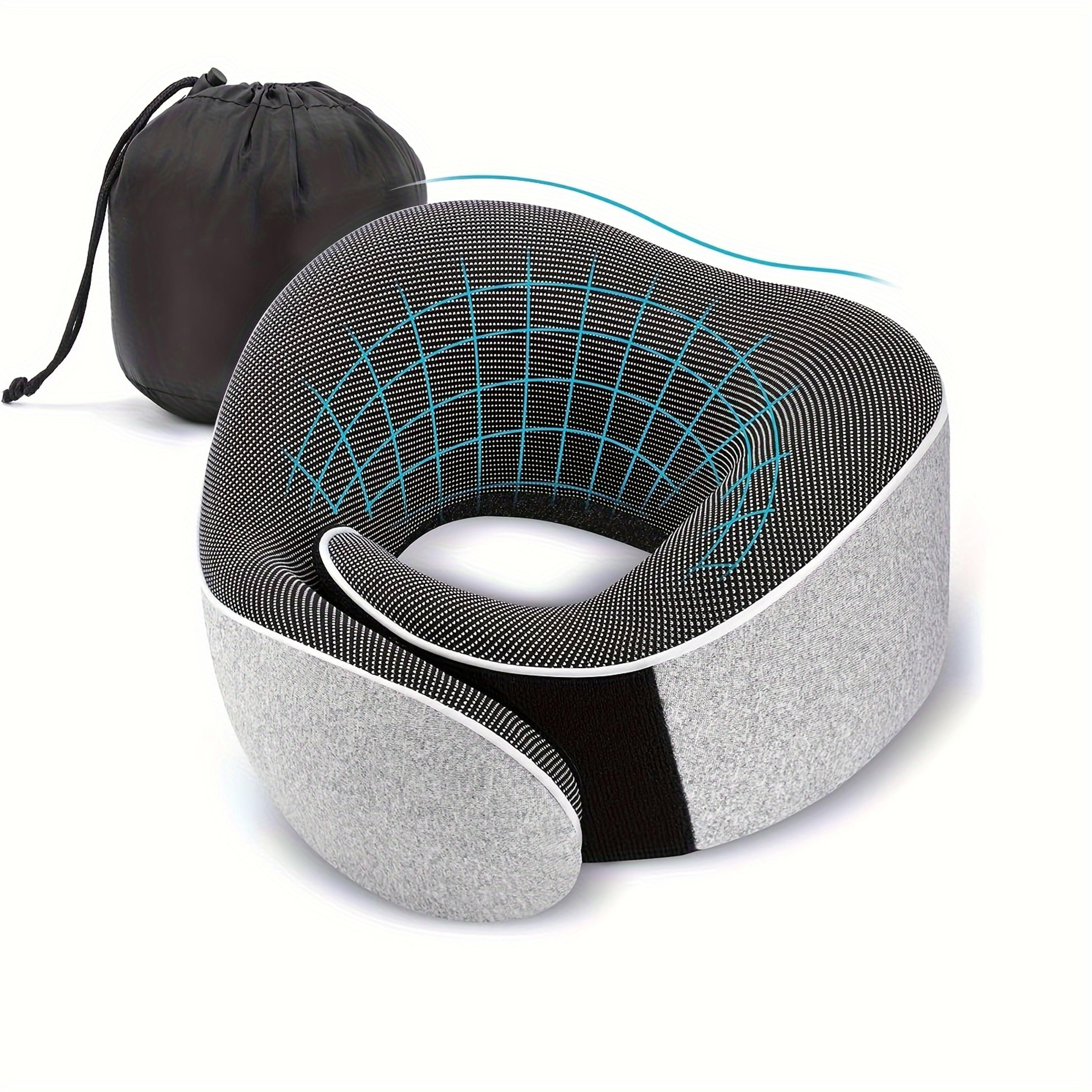 Ergonomic Memory Foam Travel Neck Pillow For Airplane  Car Sleep With Portable Storage Bag 2