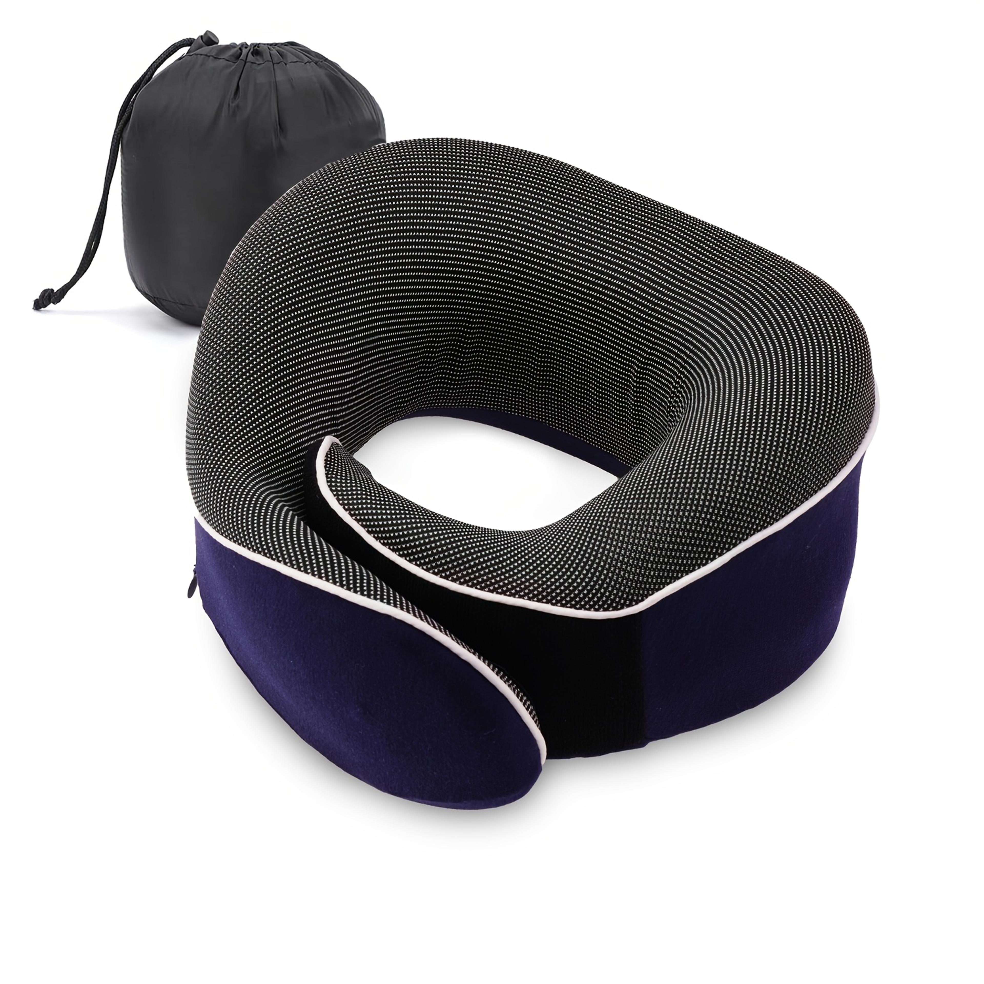 Ergonomic Memory Foam Travel Neck Pillow For Airplane  Car Sleep With Portable Storage Bag 4