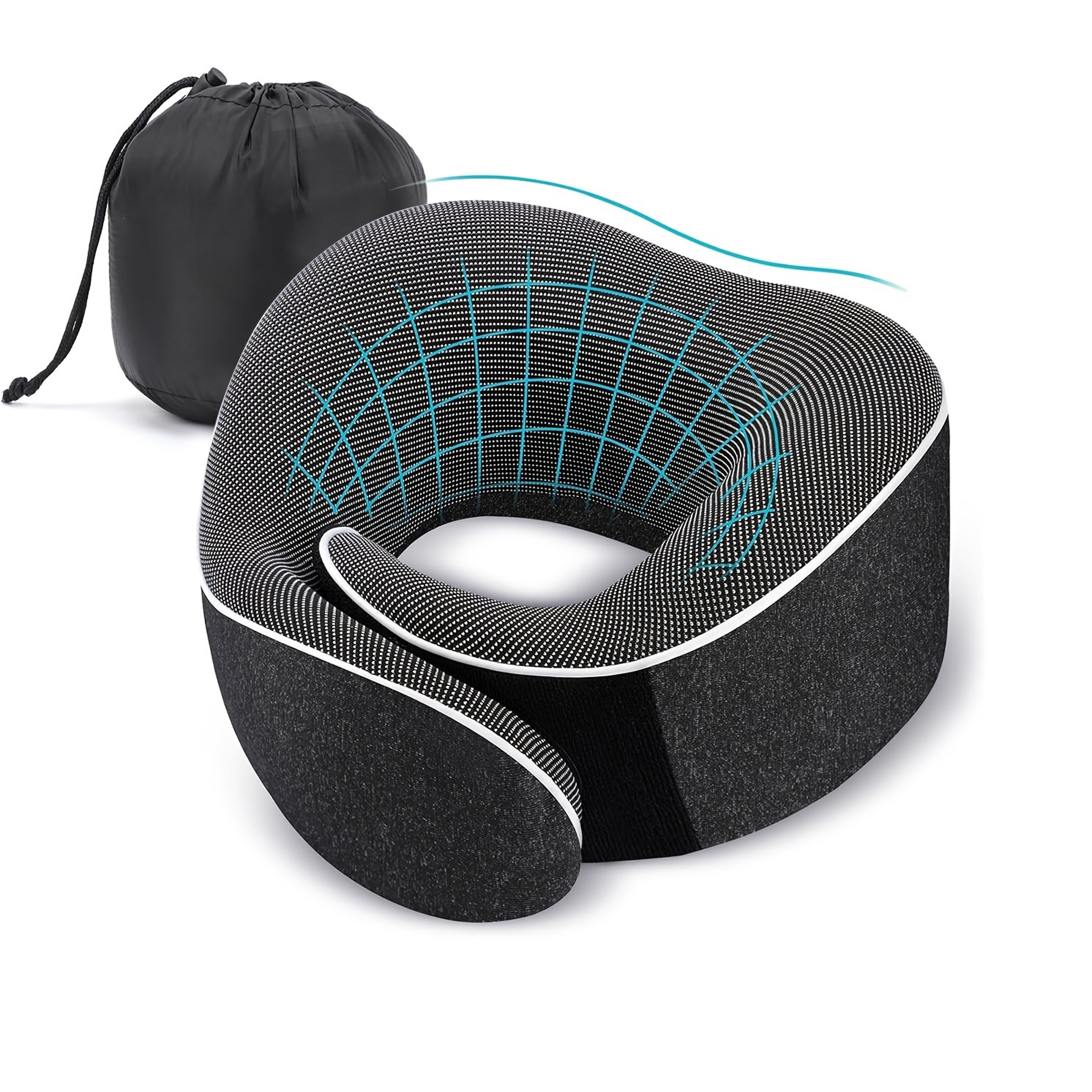 Ergonomic Memory Foam Travel Neck Pillow For Airplane  Car Sleep With Portable Storage Bag 7