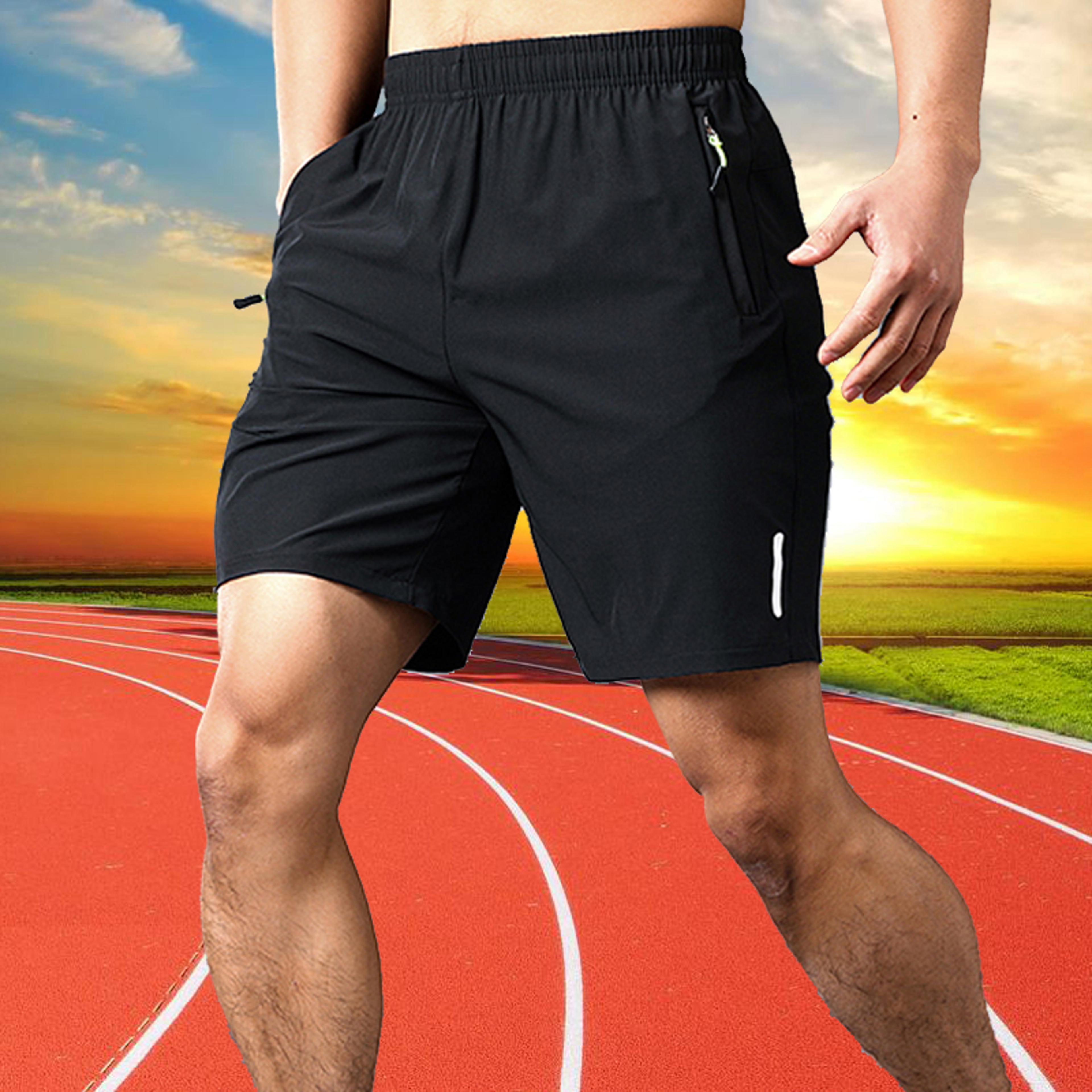 Mens Quick Dry Soccer Shorts Breathable Drawstring Running Sports Shorts 5