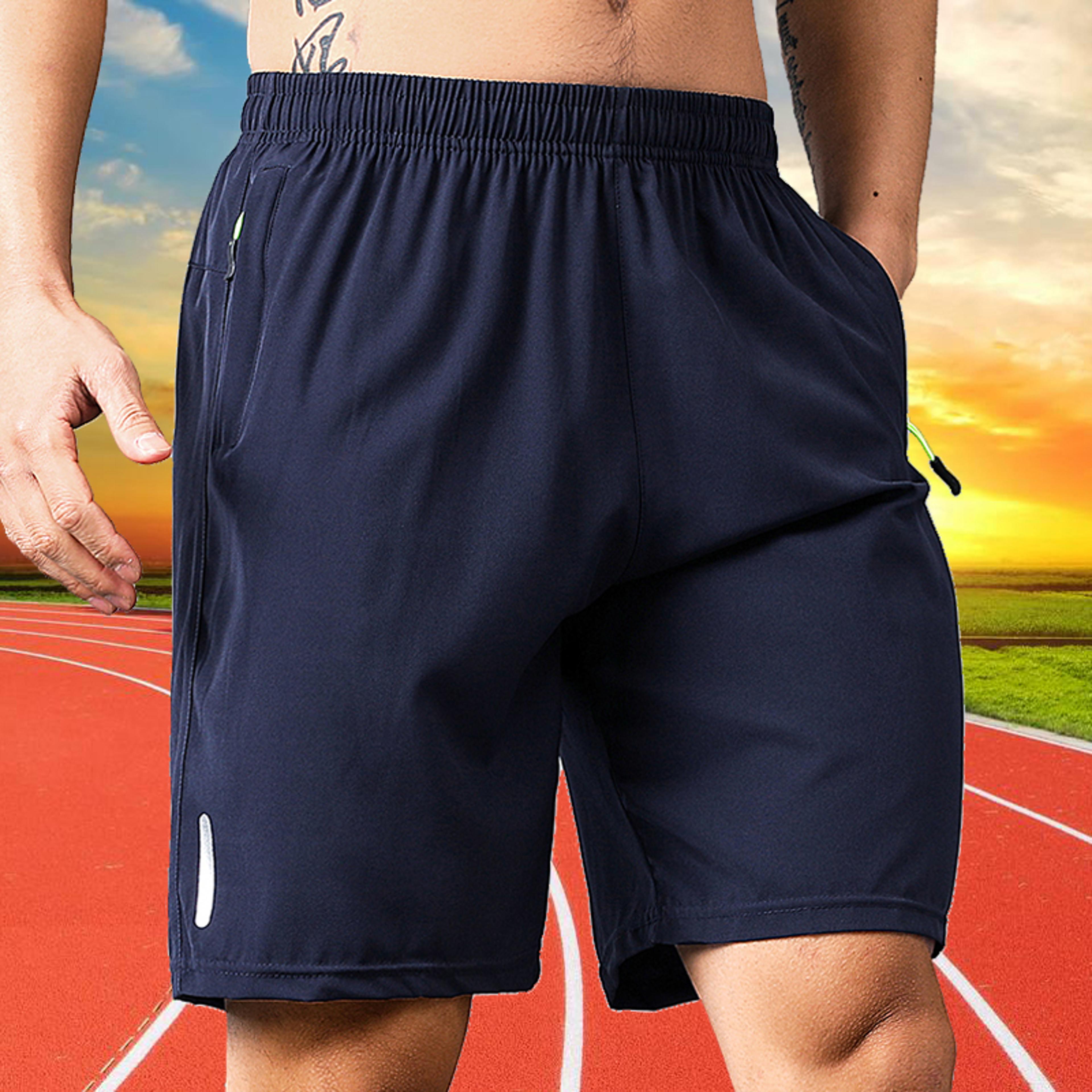 Mens Quick Dry Soccer Shorts Breathable Drawstring Running Sports Shorts 3