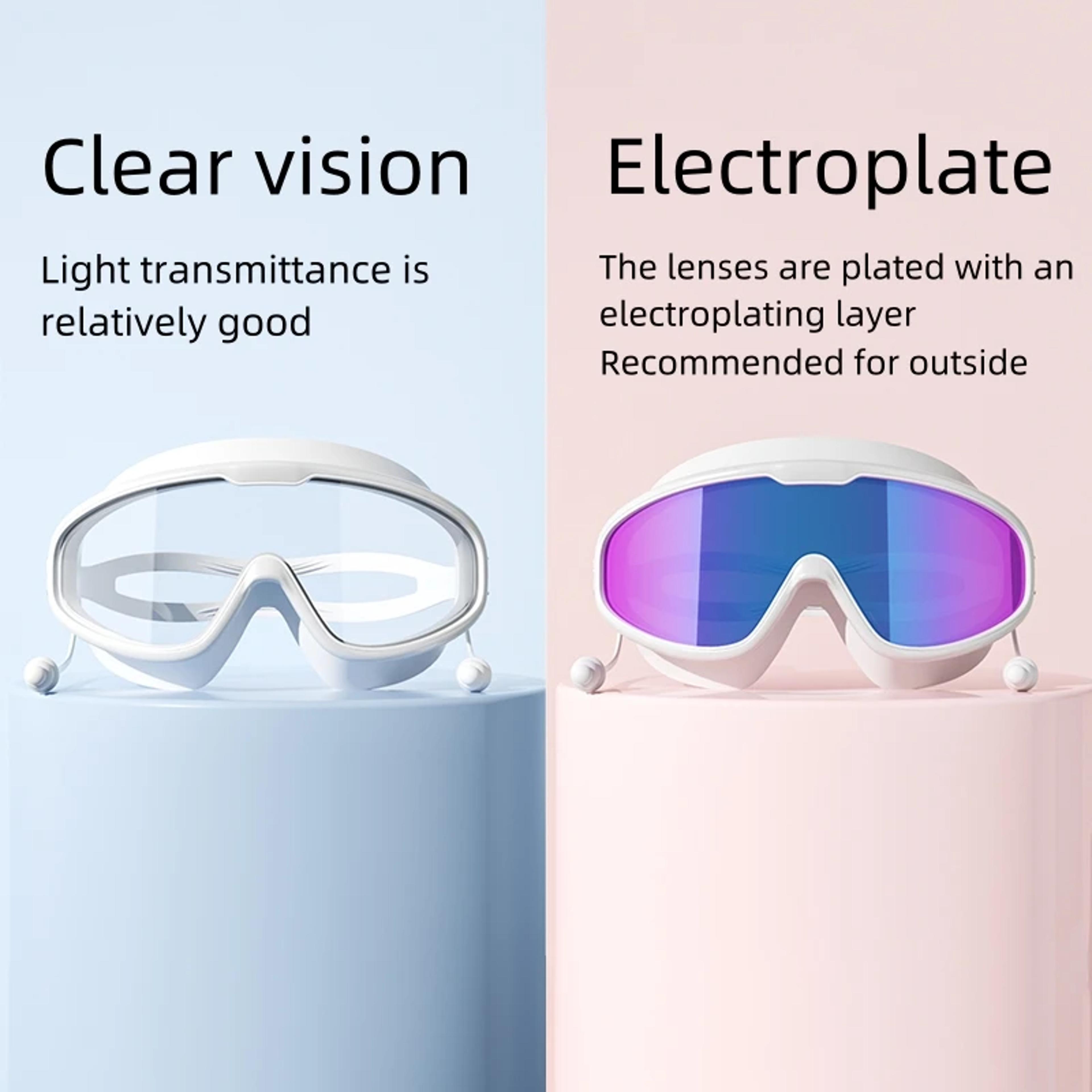 Anti Fog Wide View Swimming Goggles With Earplugs For Adults And Youth 2